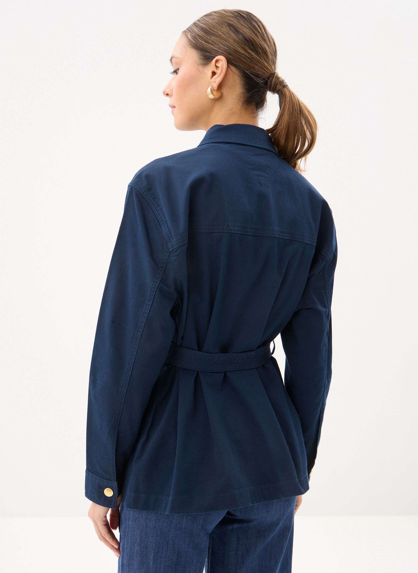 Jassen Cotton Gold Button Jacket dames blauw Tommy Hilfiger Jassen Cotton Gold Button Jacket dames blauw DARK NIGHT NAVY