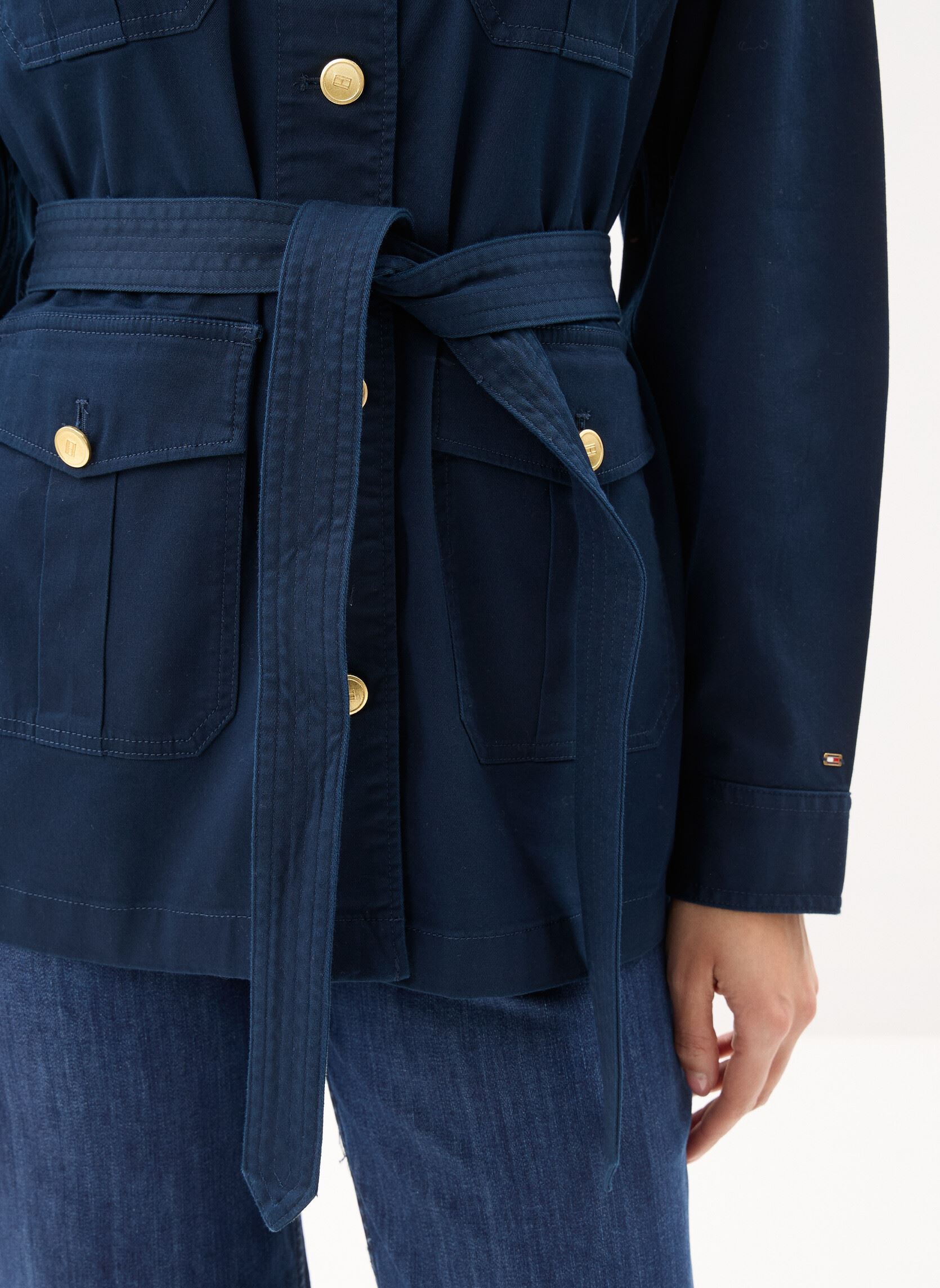 Jassen Cotton Gold Button Jacket dames blauw Tommy Hilfiger Jassen Cotton Gold Button Jacket dames blauw DARK NIGHT NAVY