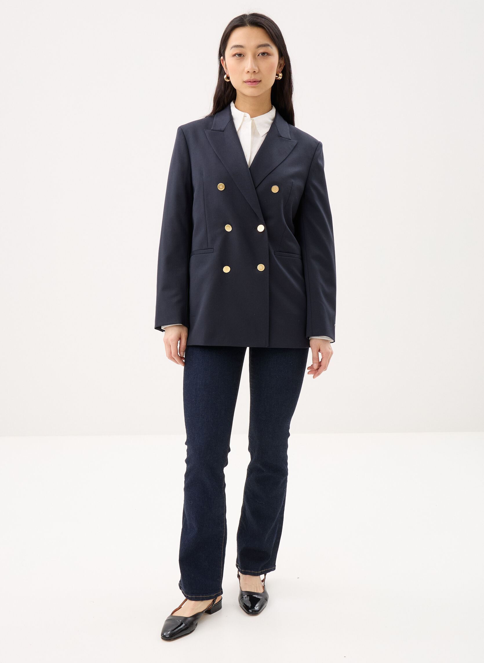 Blazer Timeless Wool Db Bla dames blauw Tommy Hilfiger Blazer Timeless Wool Db Bla dames blauw DARK NIGHT NAVY