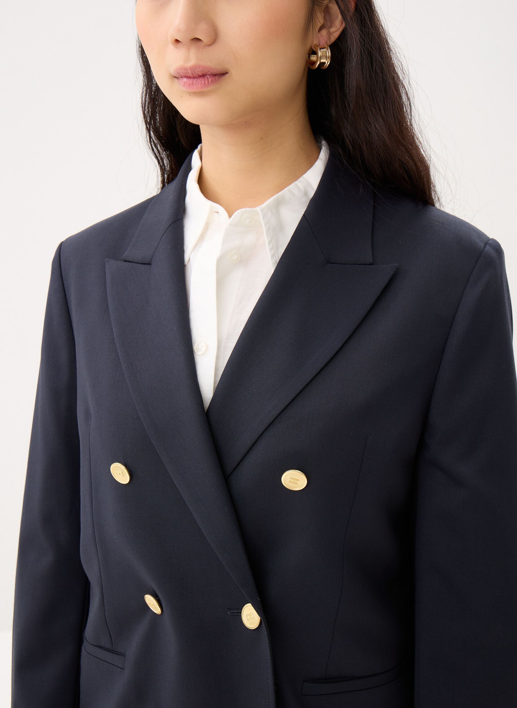 Blazer Timeless Wool Db Bla dames blauw Tommy Hilfiger Blazer Timeless Wool Db Bla dames blauw DARK NIGHT NAVY