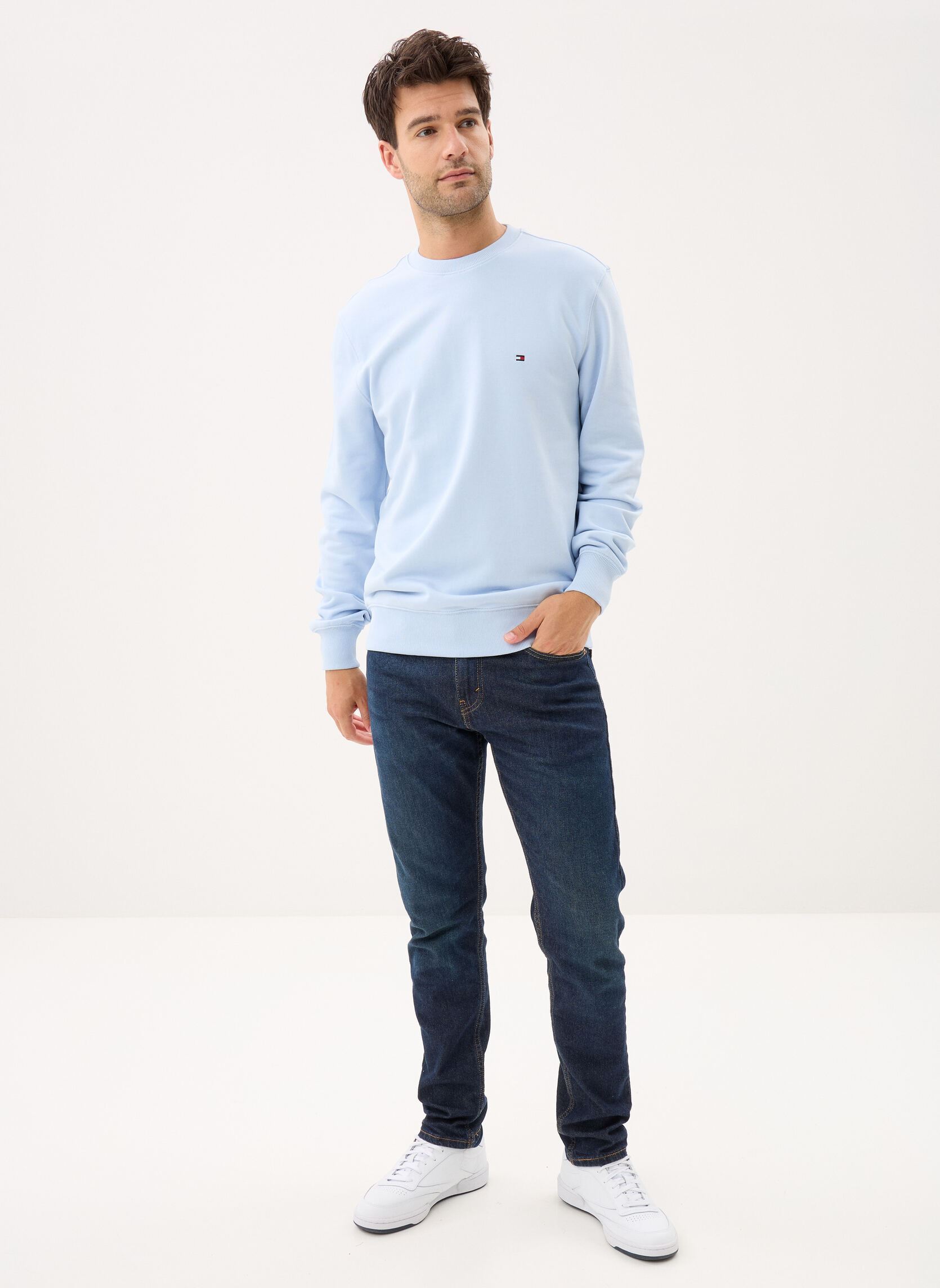 Sweatshirts Essential Terry Crew heren blauw Tommy Hilfiger Sweatshirts Essential Terry Crew heren blauw BREEZY BLUE
