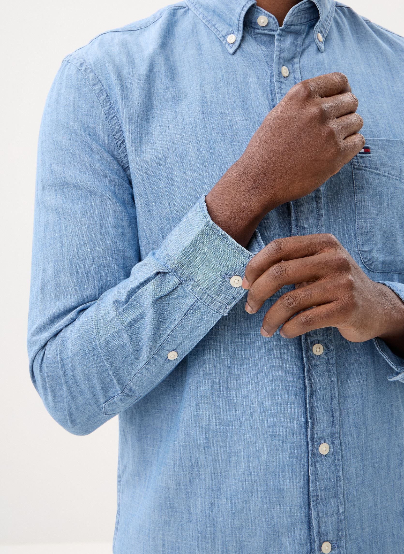 Hemden Chambray Pocket Rf B herren blau Tommy Hilfiger Hemden Chambray Pocket Rf B herren blau MEDIUM BLUE CHAMBRAY