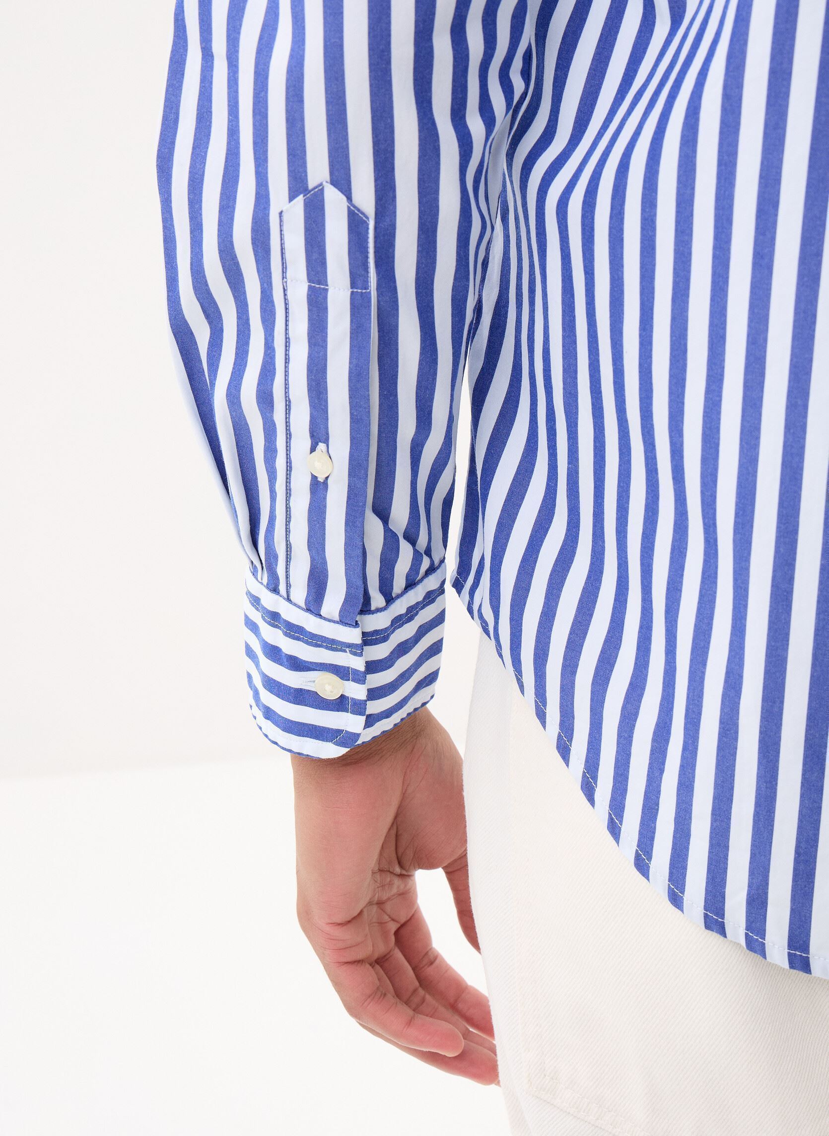 Chemises Flex Poplin Classic MW0MW42440 homme bleu Tommy Hilfiger Chemises Flex Poplin Classic MW0MW42440 homme bleu Wedge Blue / Stripe
