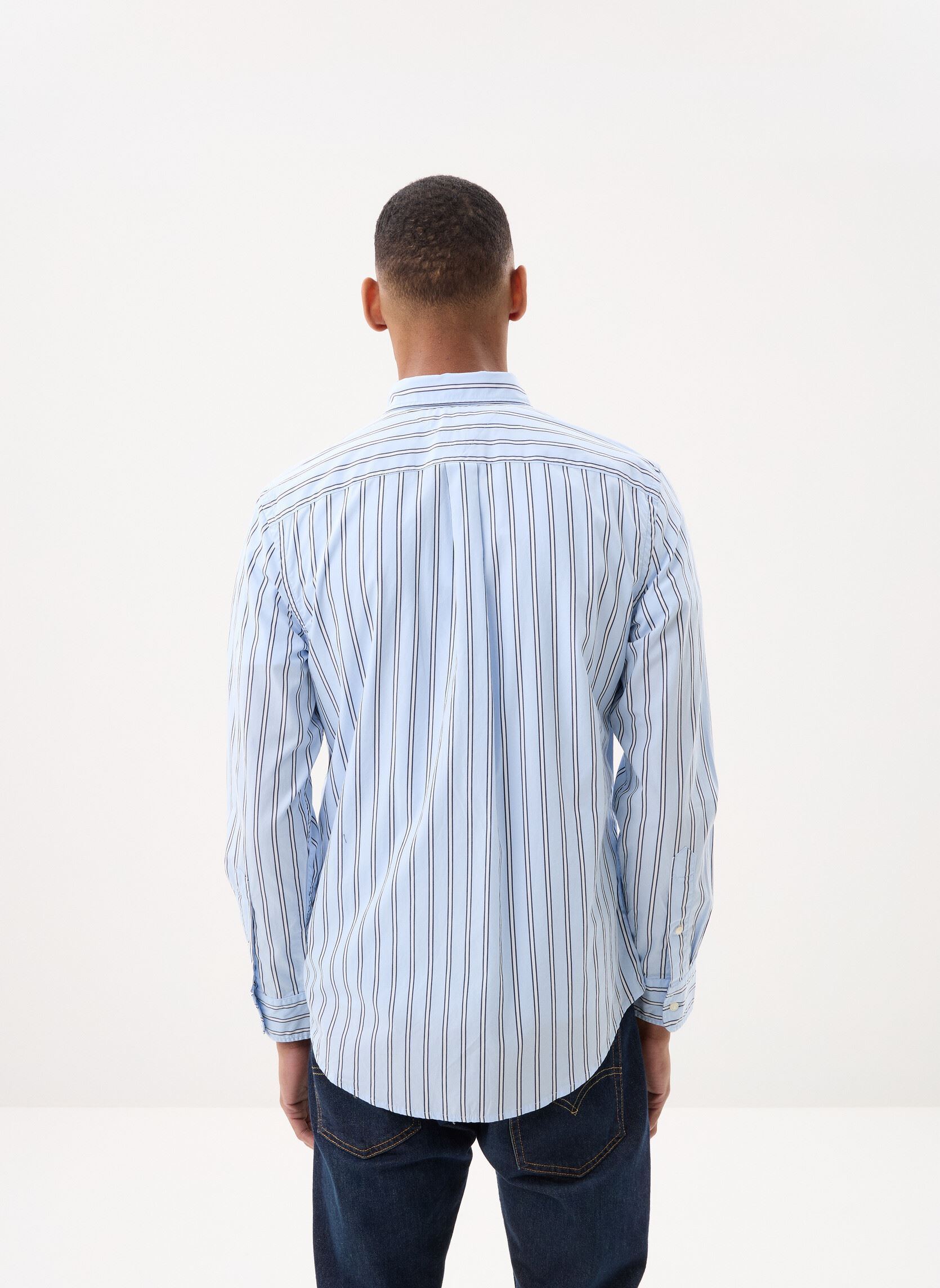 Hemden Flex Poplin Bold Str MW0MW42441 heren blauw Tommy Hilfiger Hemden Flex Poplin Bold Str MW0MW42441 heren blauw SWEET BLUE / STRIPE