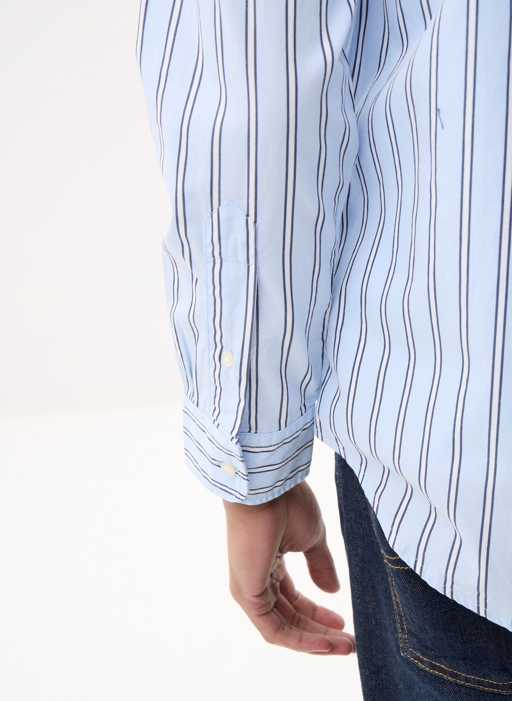 Hemden Flex Poplin Bold Str MW0MW42441 heren blauw Tommy Hilfiger Hemden Flex Poplin Bold Str MW0MW42441 heren blauw SWEET BLUE / STRIPE