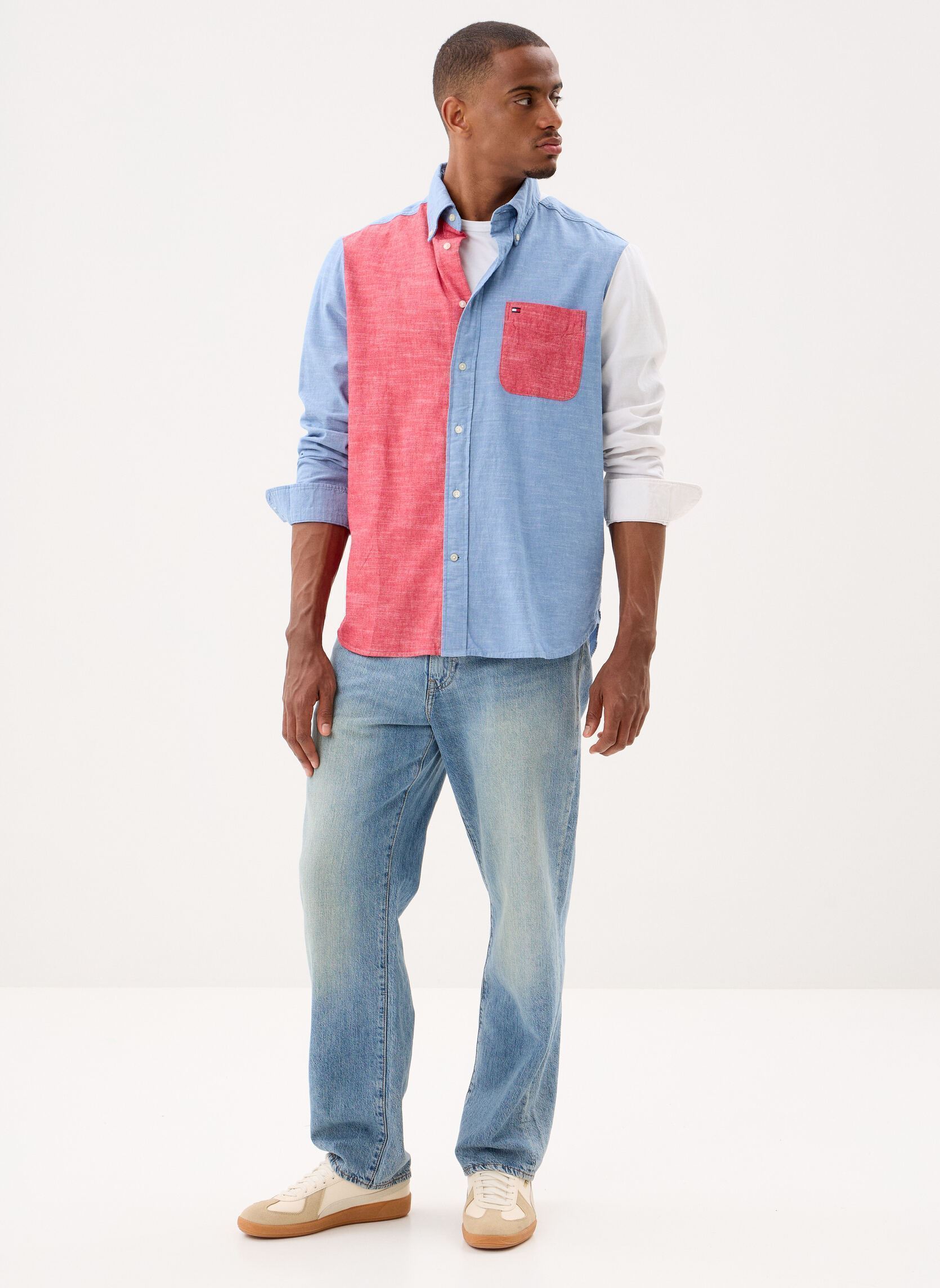 Chemises Chambray Blocking Cl MW0MW42461 homme multicolore Tommy Hilfiger Chemises Chambray Blocking Cl MW0MW42461 homme multicolore RED CHAMBRAY BLOCKING