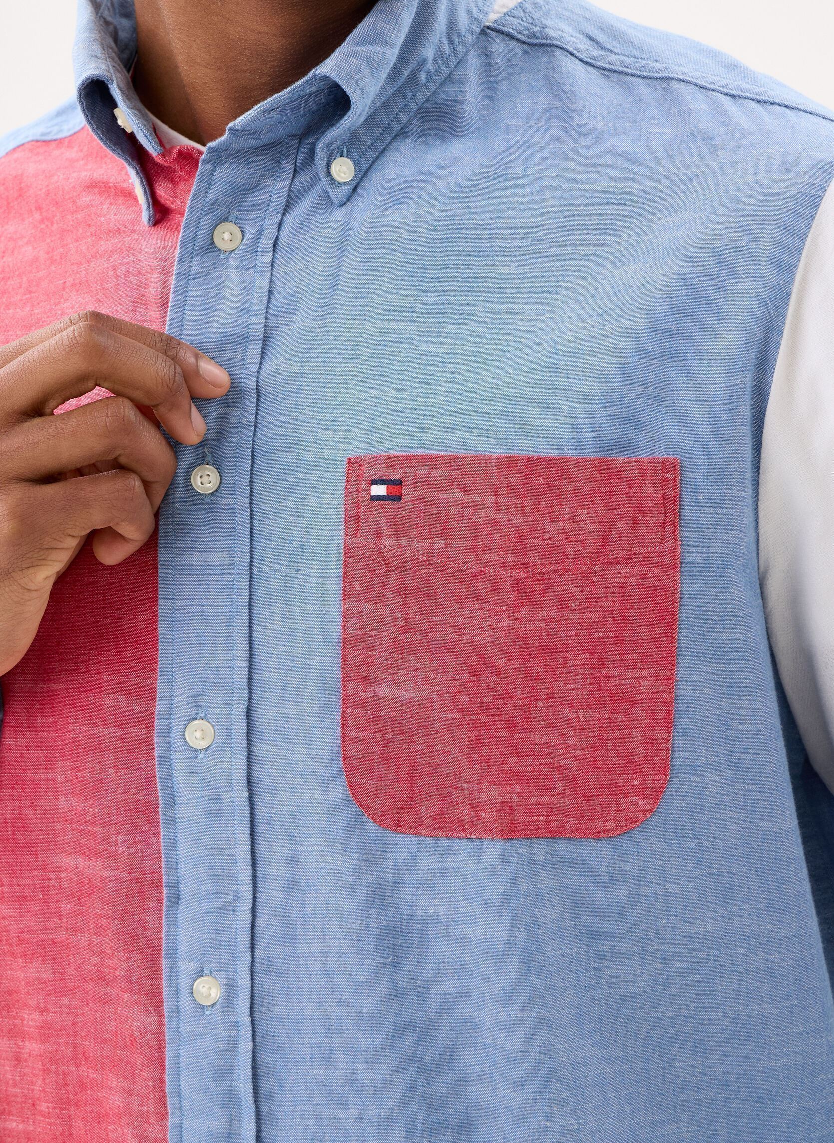 Chemises Chambray Blocking Cl MW0MW42461 homme multicolore Tommy Hilfiger Chemises Chambray Blocking Cl MW0MW42461 homme multicolore RED CHAMBRAY BLOCKING