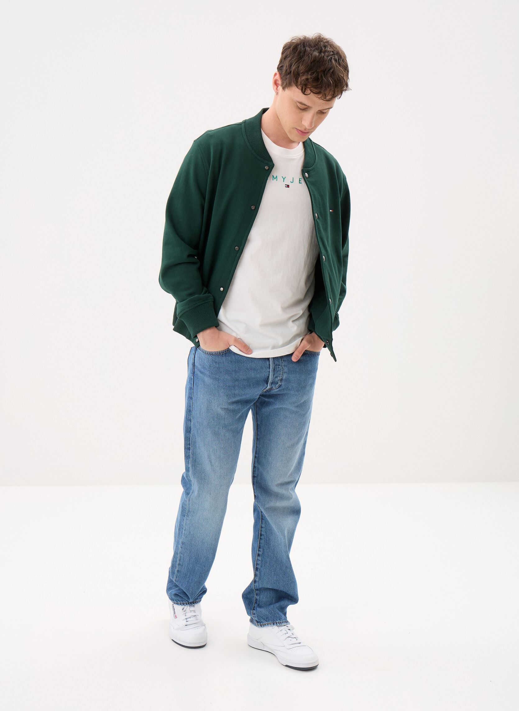 Vestes Essential Terry Bomb homme vert Tommy Hilfiger Vestes Essential Terry Bomb homme vert NOCTURNAL GREEN