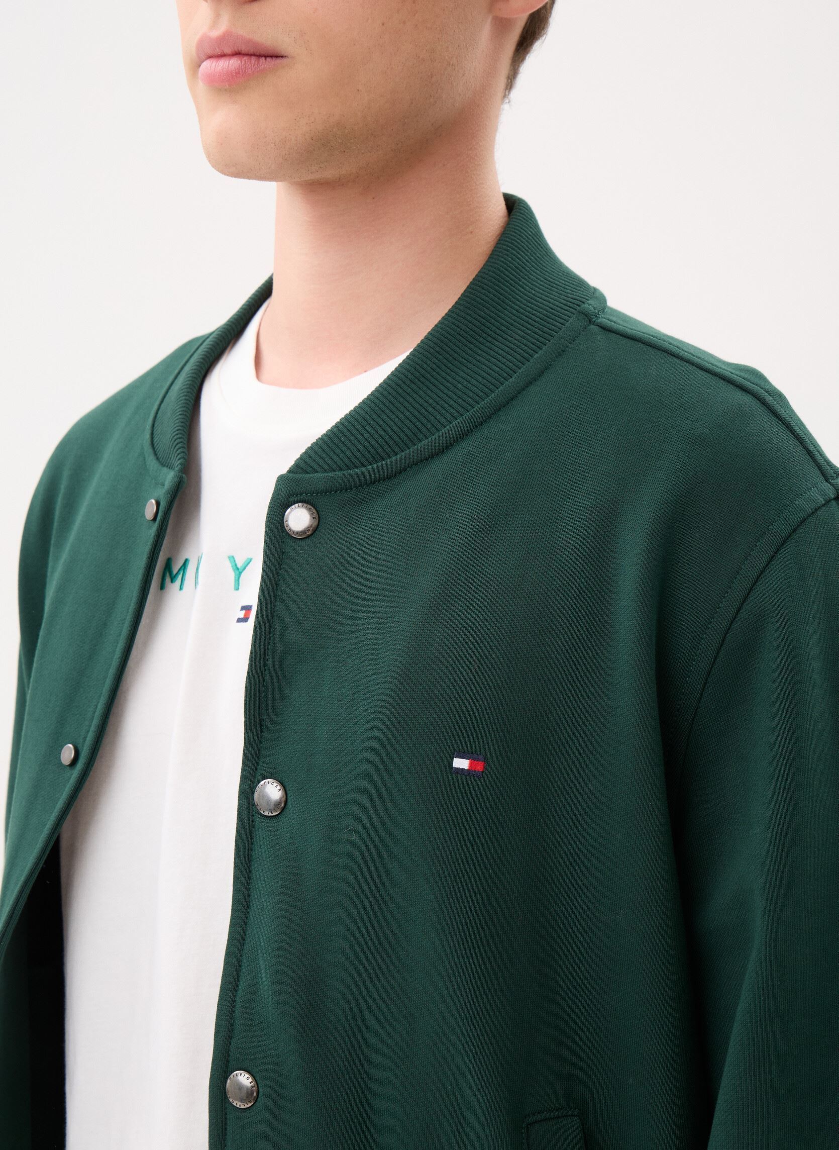 Vestes Essential Terry Bomb homme vert Tommy Hilfiger Vestes Essential Terry Bomb homme vert NOCTURNAL GREEN