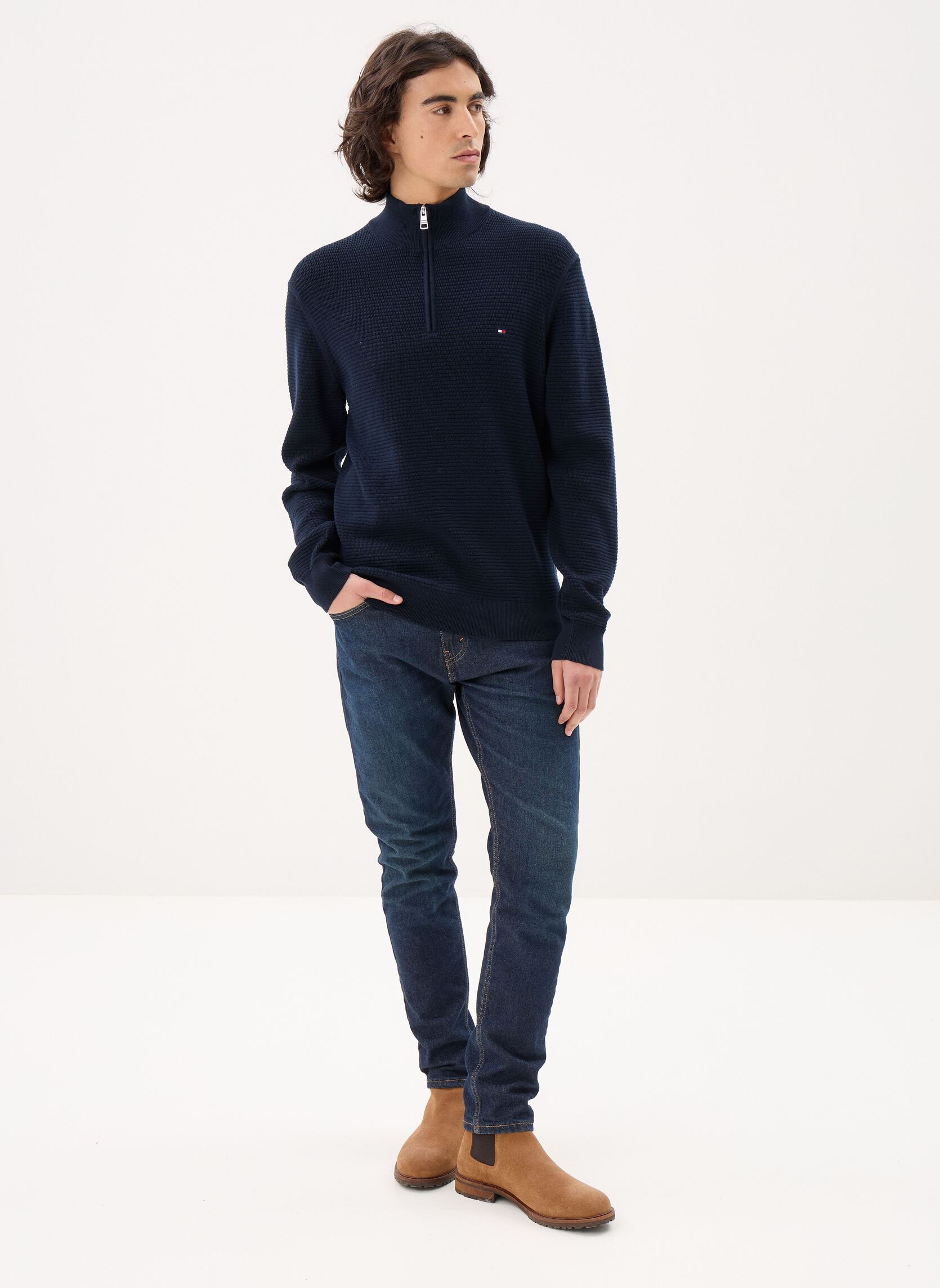 Truien Seasonal Structure Z heren blauw Tommy Hilfiger Truien Seasonal Structure Z heren blauw DESERT SKY