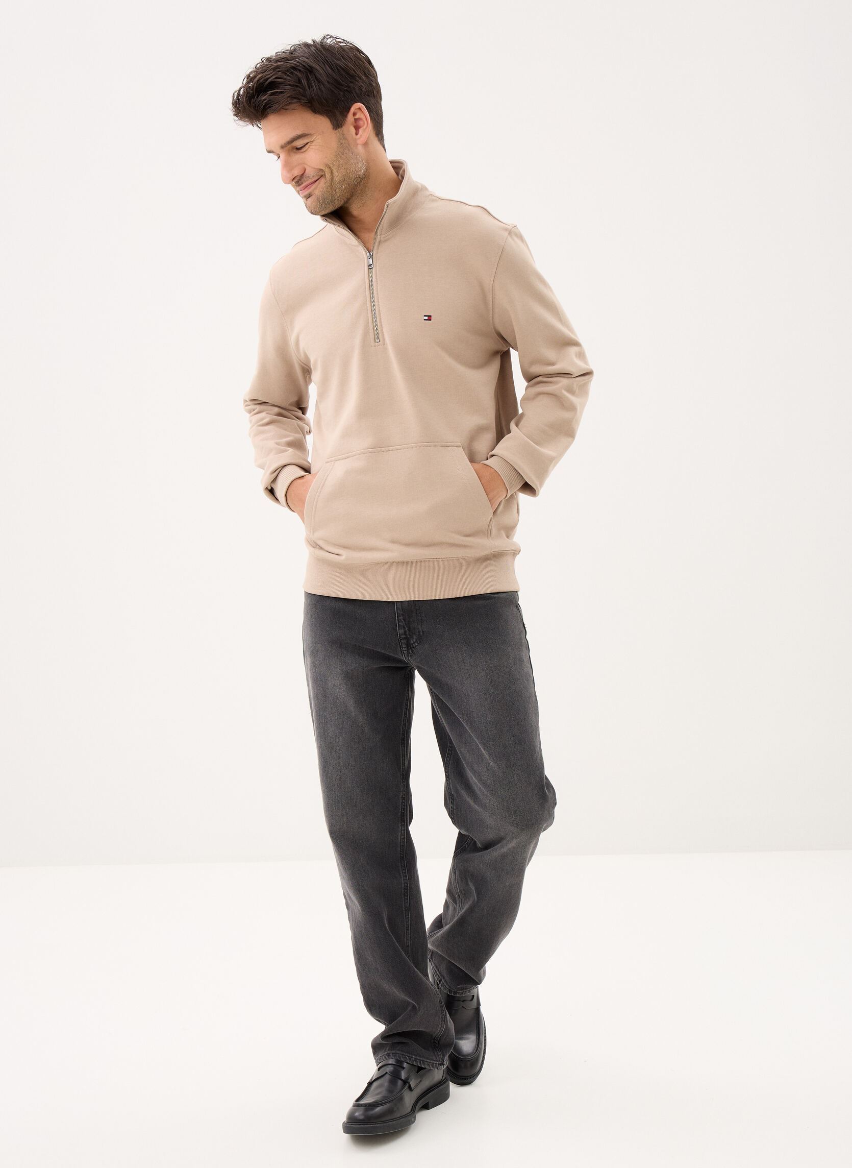 Sweatshirts mit Reißverschluss Essential Terry New MW0MW43115 herren beige Tommy Hilfiger Sweatshirts mit Reißverschluss Essential Terry New MW0MW43115 herren beige BATIQUE KHAKI
