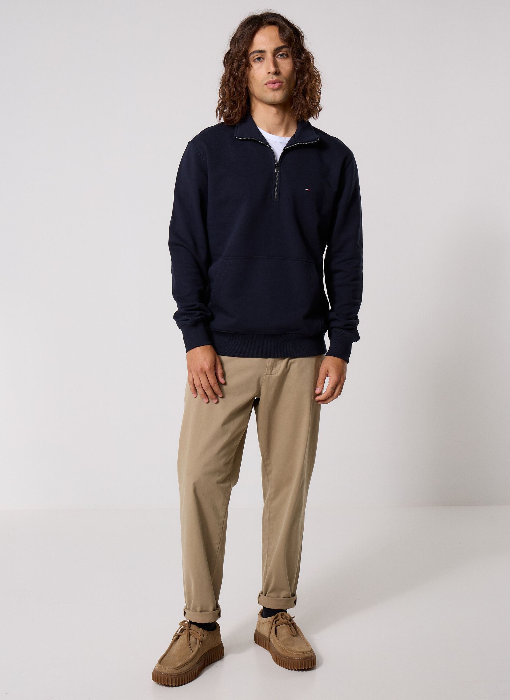 Sweats zippés Essential Terry New MW0MW43115 homme bleu Tommy Hilfiger Sweats zippés Essential Terry New MW0MW43115 homme bleu DESERT SKY