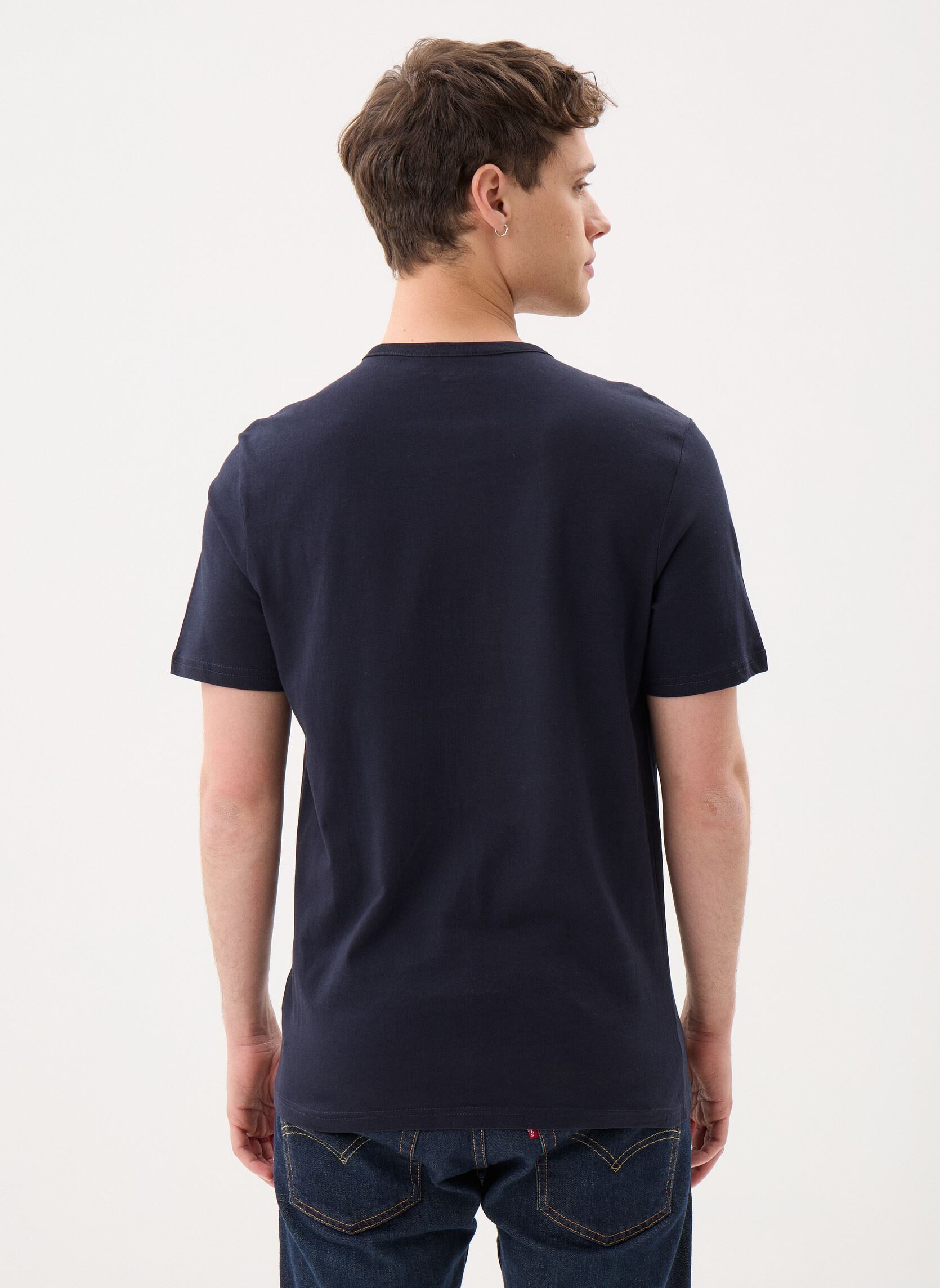 Solid Thicco Maglietta A Maniche Corte T-Shirt con Stampa da Uomo con Girocollo in Cotone 100%, Taglia:S, Colore:Azure Blue (2203