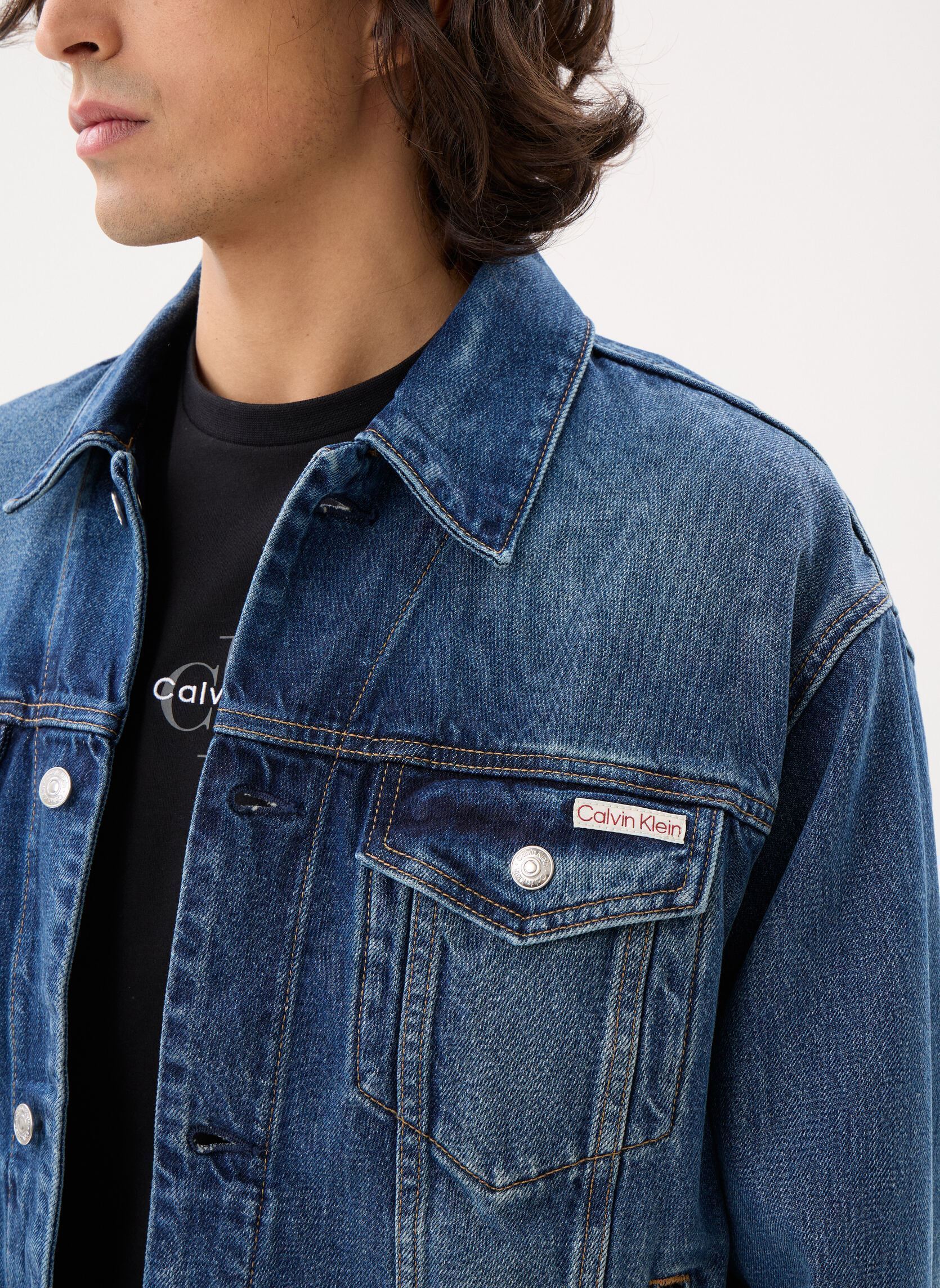 Vestes en jean 90S Horizon Trucker homme bleu Calvin Klein Jeans Vestes en jean 90S Horizon Trucker homme bleu BLUE