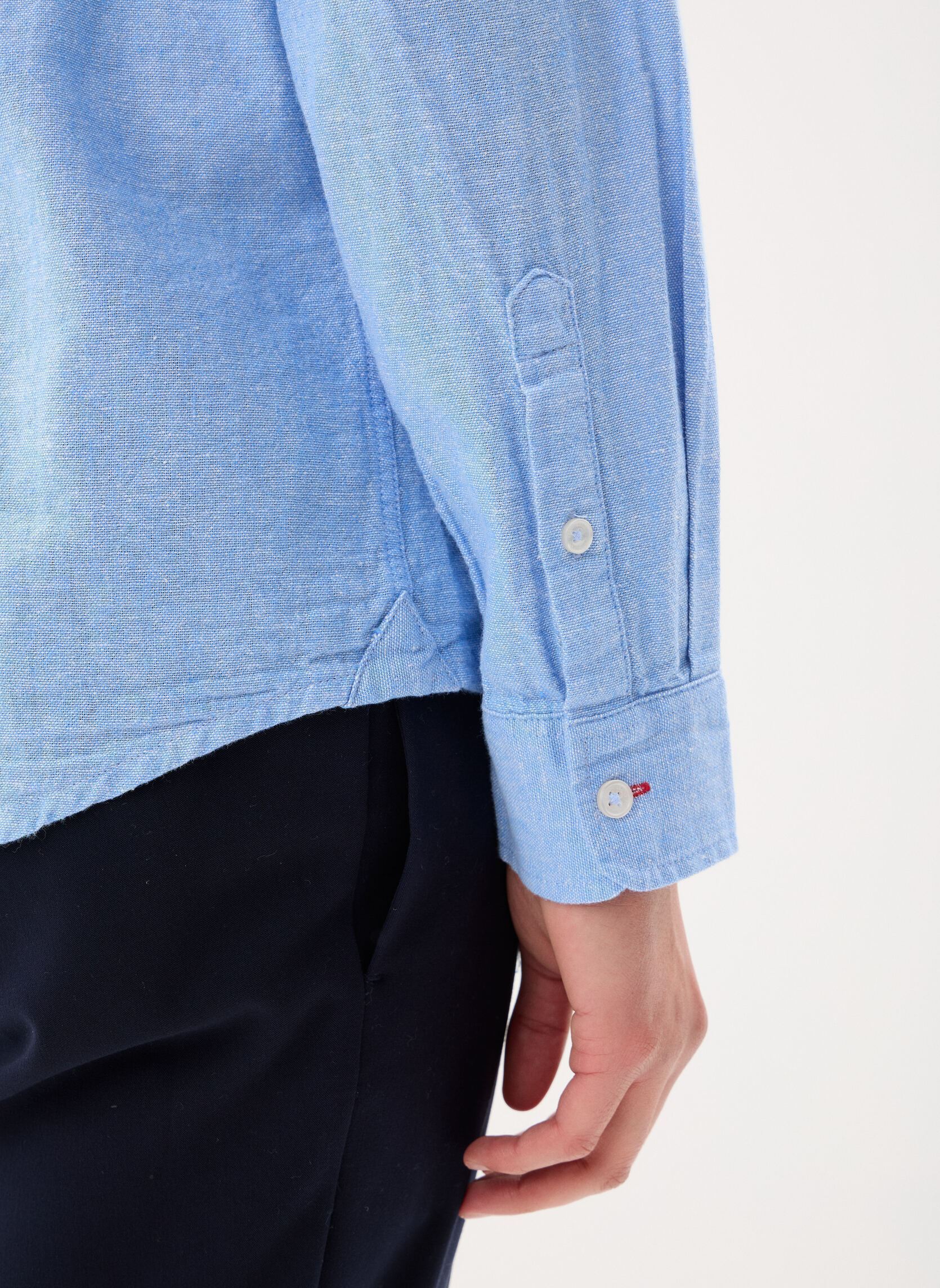 Hemden Tjm Reg Linen Mx Ban DM0DM22756 herren blau Tommy Jeans Hemden Tjm Reg Linen Mx Ban DM0DM22756 herren blau BLUE TWILIGHT