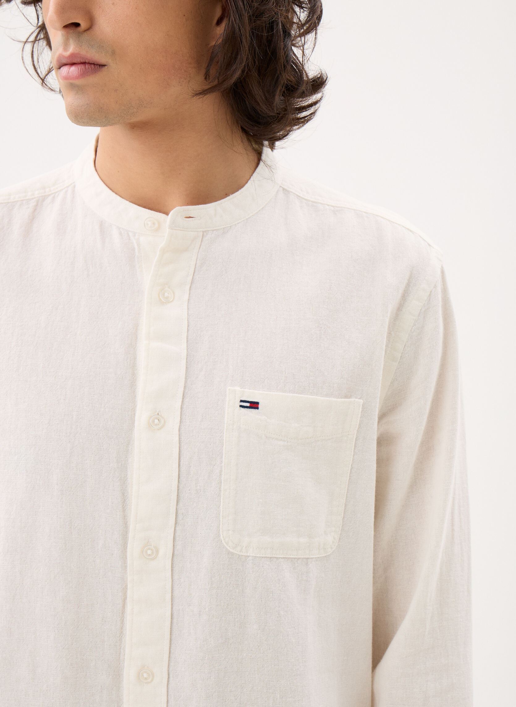 Chemises Tjm Reg Linen Mx Ban DM0DM22756 homme blanc Tommy Jeans Chemises Tjm Reg Linen Mx Ban DM0DM22756 homme blanc ECRU