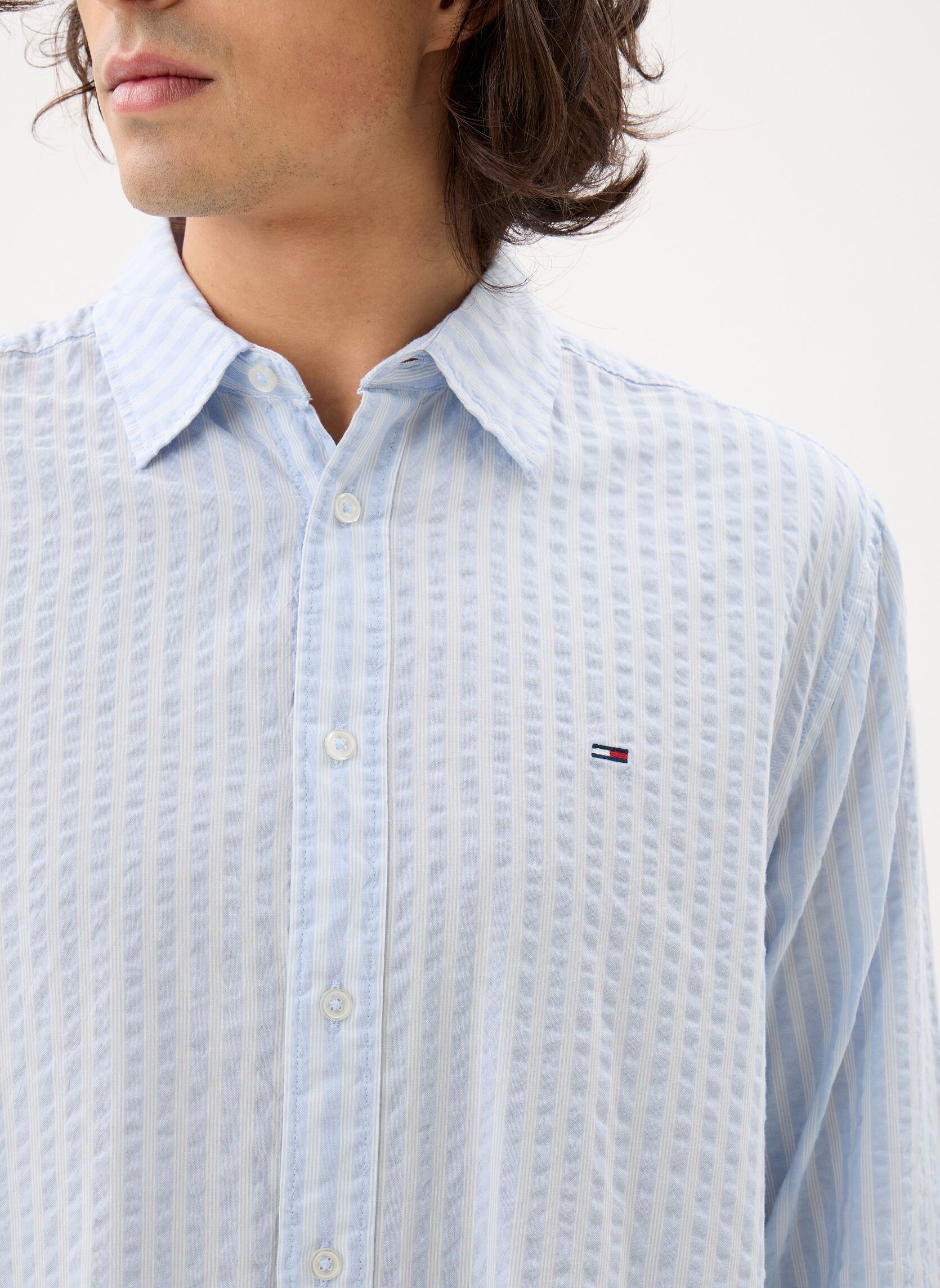 Hemden Tjm Rlx Seersucker S DM0DM22785 herren blau Tommy Jeans Hemden Tjm Rlx Seersucker S DM0DM22785 herren blau SWEET BLUE STRIPES