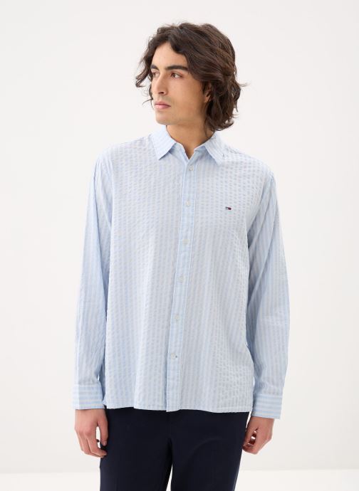 Tommy Jeans Chemises Tjm Rlx Seersucker S DM0DM22785 homme bleu