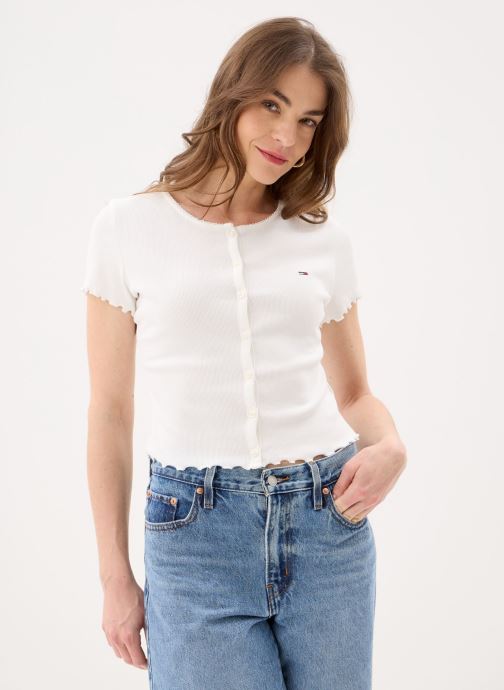 Tommy Jeans T-shirts met korte mouwen Tjw Ss Rib Top Im DW0DW20377 dames wit
