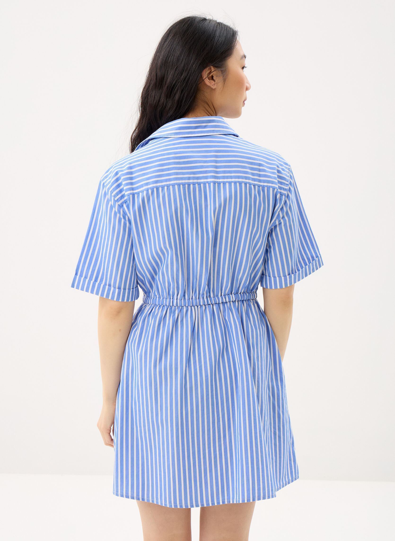Camicioni Tjw Mini Stripe Shirt Dress DW0DW20617 donna blu Tommy Jeans Camicioni Tjw Mini Stripe Shirt Dress DW0DW20617 donna blu EMPIRE BLUE / STRIPE