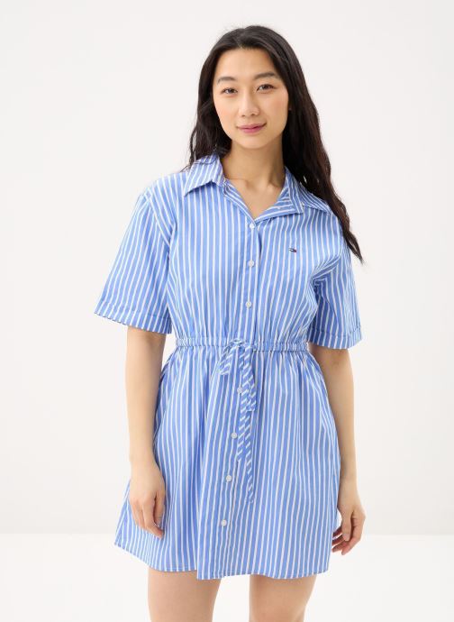 Tommy Jeans Overhemdjurken Tjw Mini Stripe Shirt Dress DW0DW20617 dames blauw