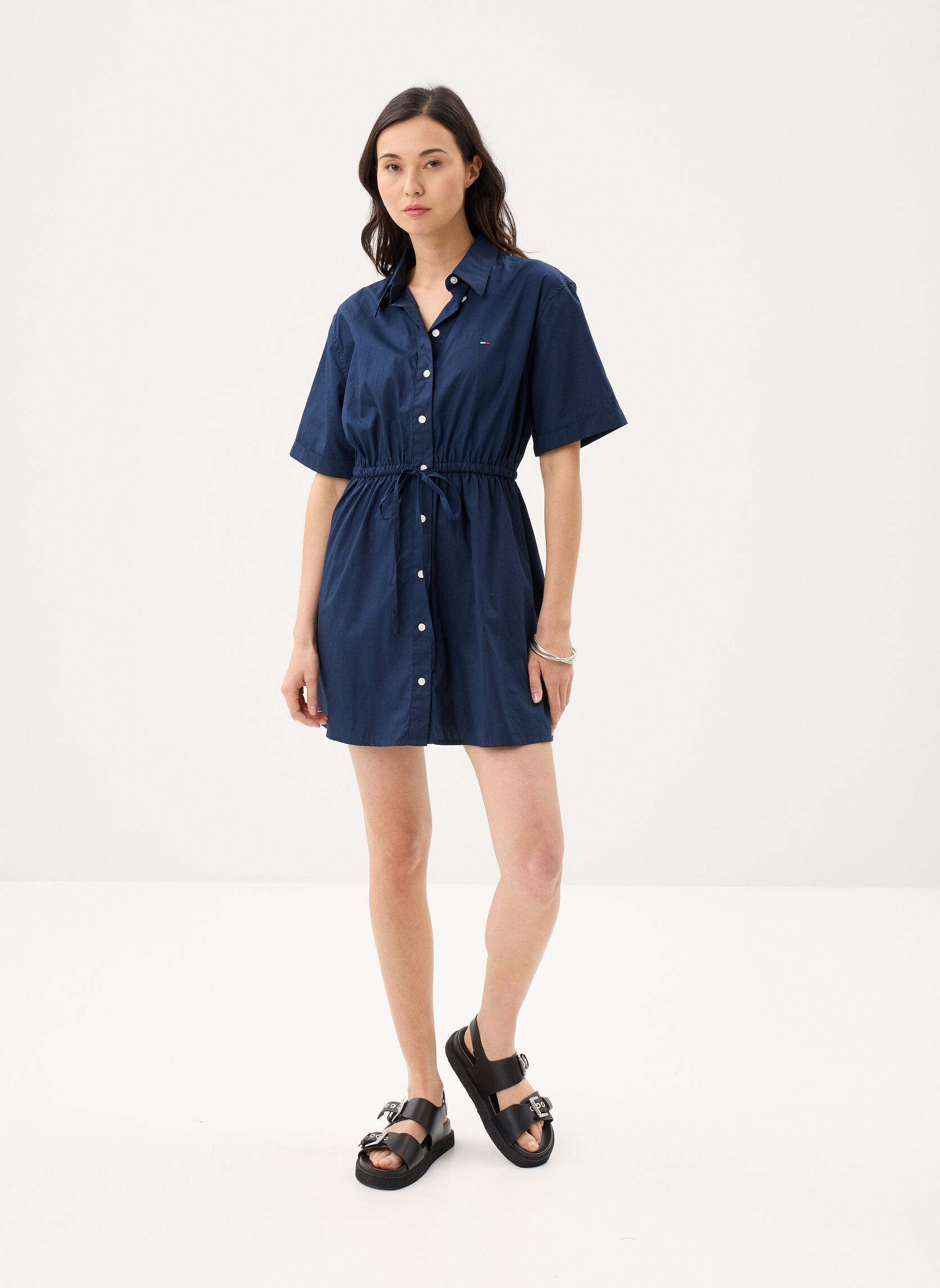 Robes Chemise Tjw Mini Stripe Shirt Dress DW0DW20617 femme bleu Tommy Jeans Robes Chemise Tjw Mini Stripe Shirt Dress DW0DW20617 femme bleu DARK NIGHT NAVY