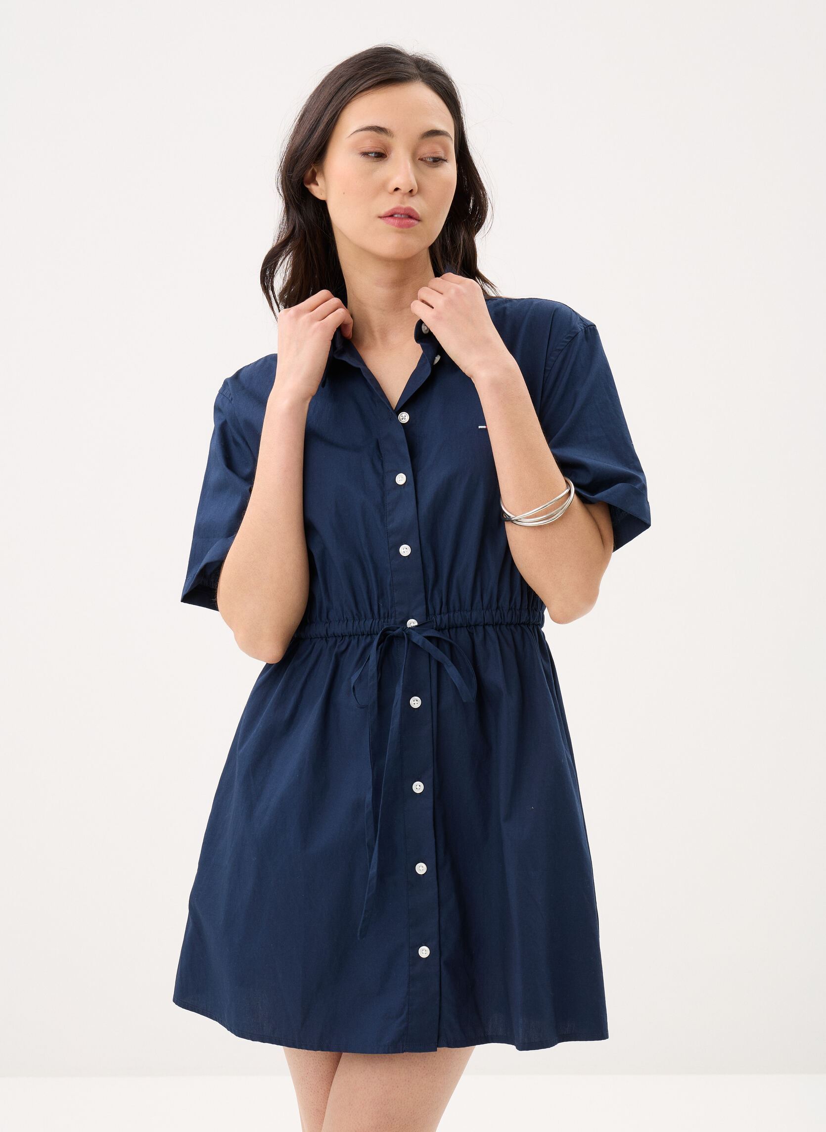 Vêtements Tommy Jeans Tjw Mini Stripe Shirt Dress DW0DW20617 pour - vue 1