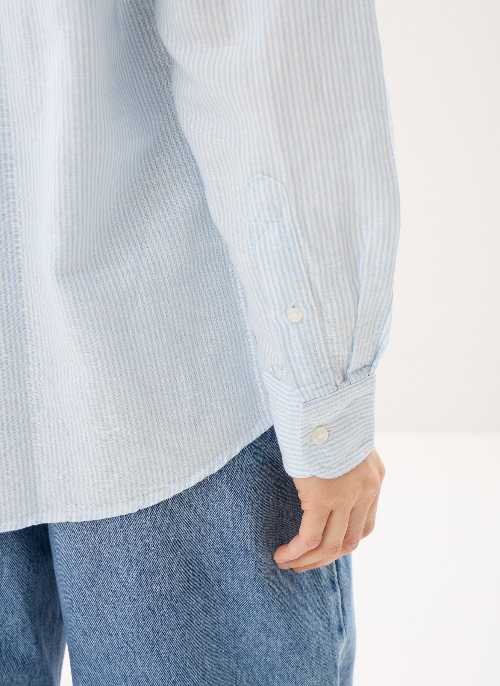 Langarm-Hemden Tjw Rlx Linen Shirt DW0DW22209 damen blau Tommy Jeans Langarm-Hemden Tjw Rlx Linen Shirt DW0DW22209 damen blau LIGHT POWDERY BLUE / STRIPE