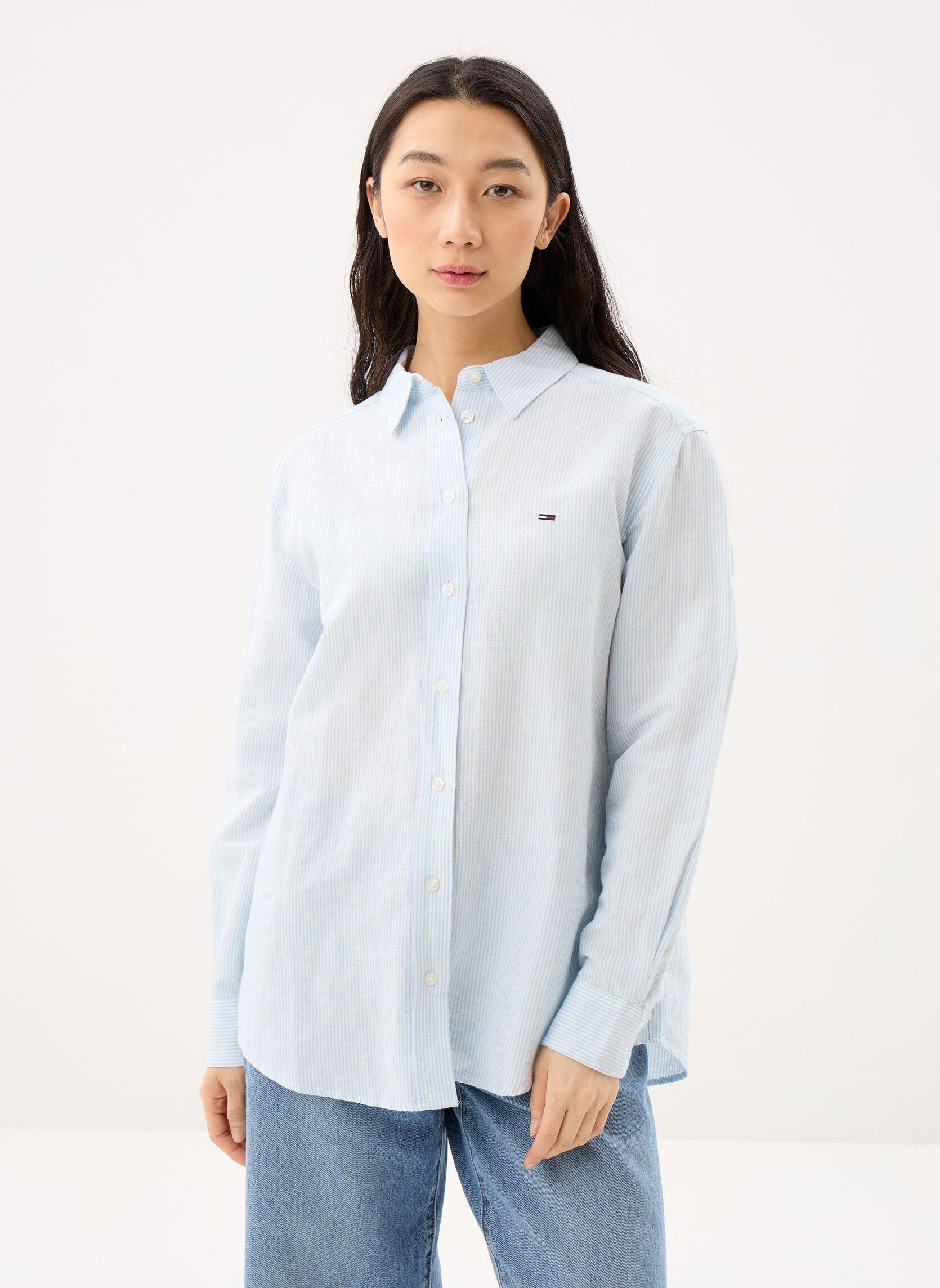 Vêtements Tommy Jeans Tjw Rlx Linen Shirt DW0DW22209 pour - vue 1