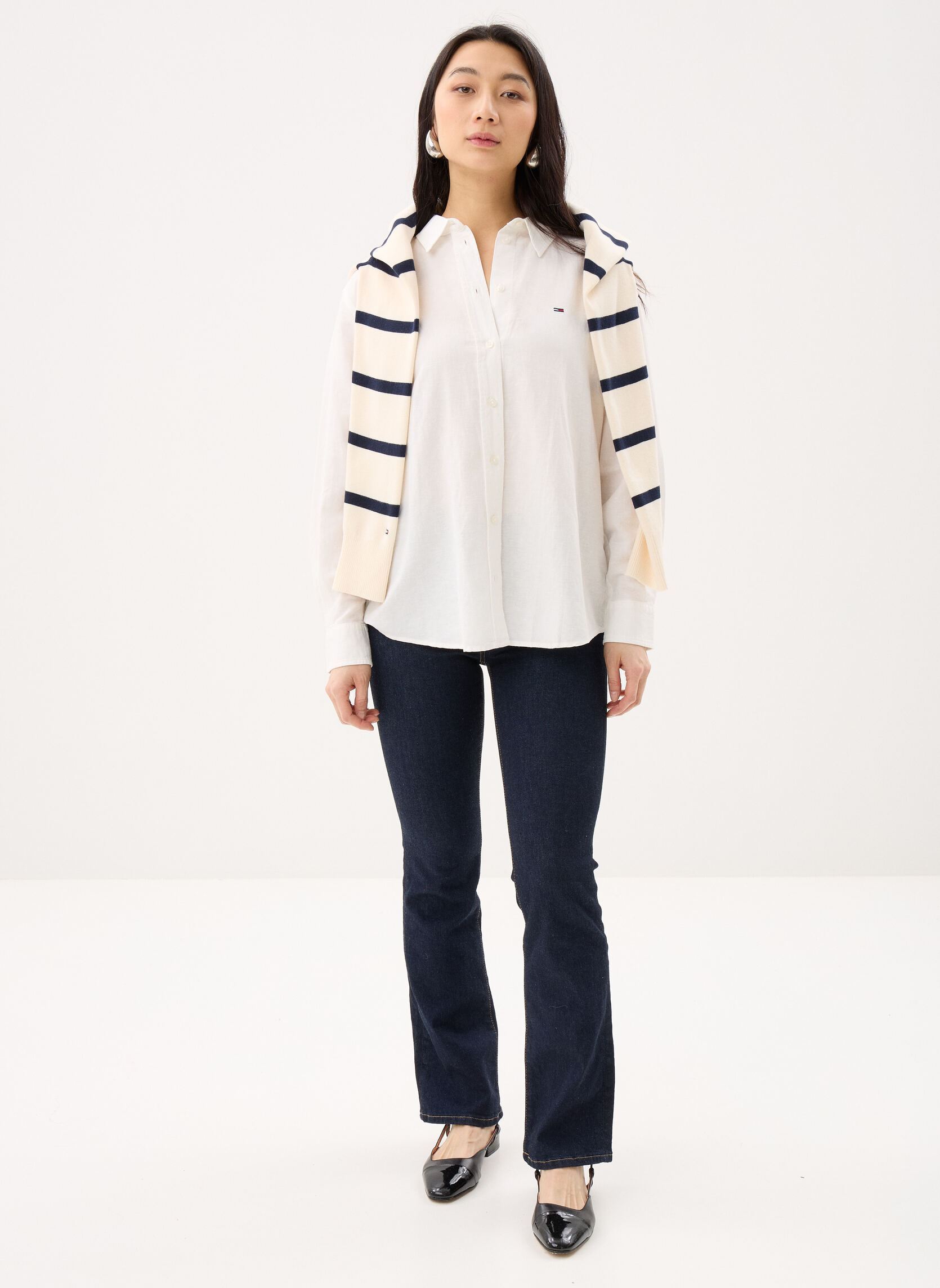 Chemises manches longues Tjw Rlx Linen Shirt DW0DW22209 femme blanc Tommy Jeans Chemises manches longues Tjw Rlx Linen Shirt DW0DW22209 femme blanc ECRU