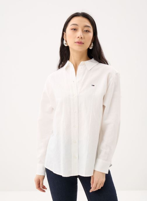 Tommy Jeans Lange mouw overhemden Tjw Rlx Linen Shirt DW0DW22209 dames wit