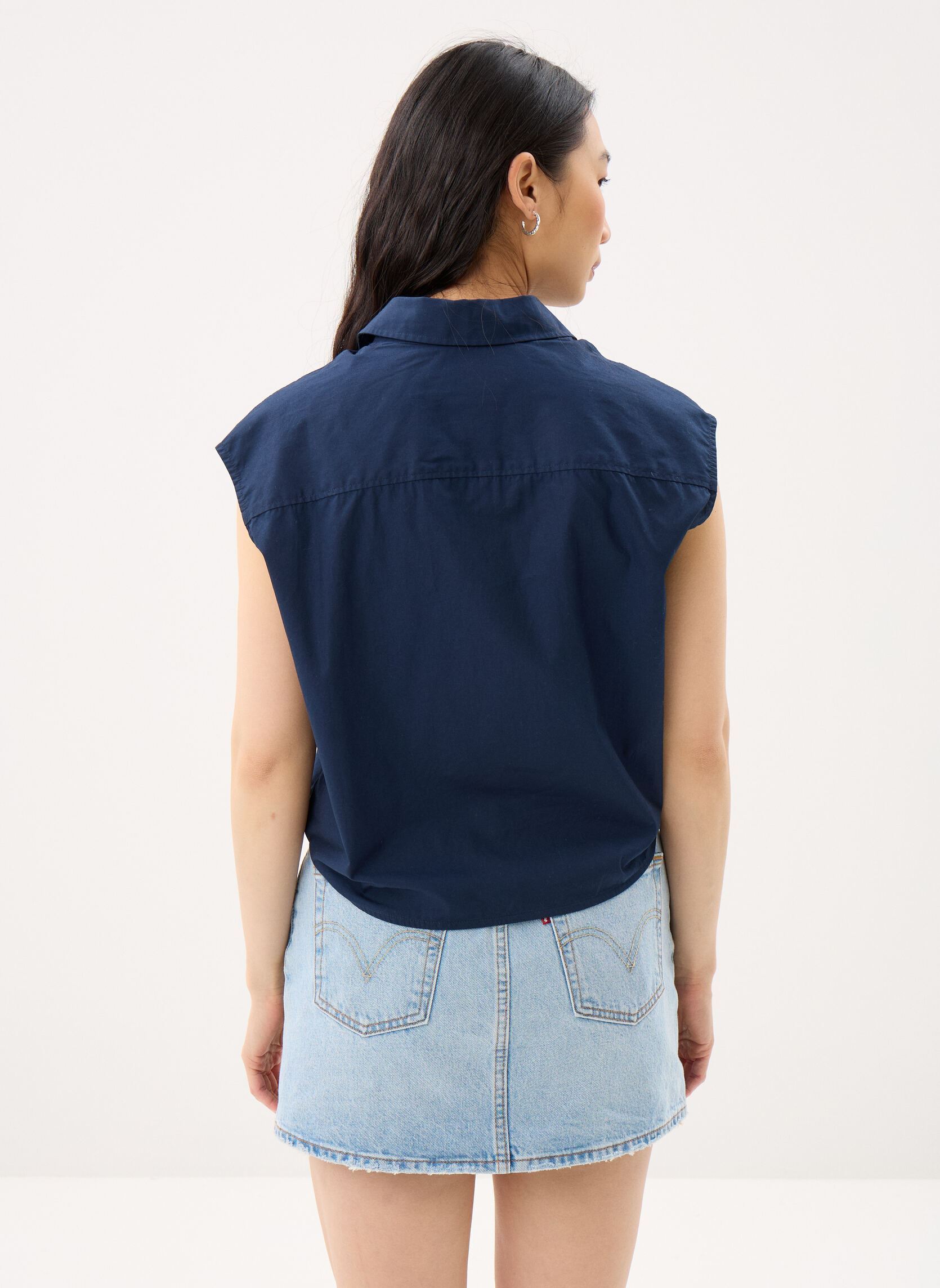 Hemden und Blusen Tjw Tie Front Poplin DW0DW22212 damen blau Tommy Jeans Hemden und Blusen Tjw Tie Front Poplin DW0DW22212 damen blau DARK NIGHT NAVY