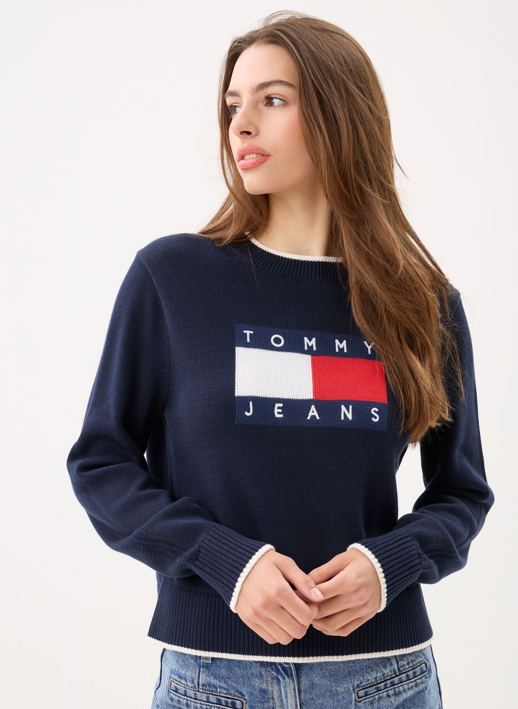 Vêtements Tommy Jeans Tjw Tipping Flag Swe DW0DW22316 pour - vue 1