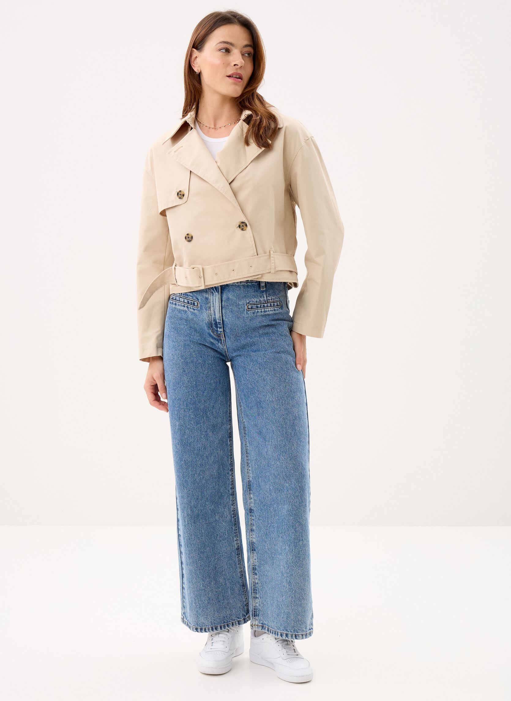 Trenchcoats Tjw Short Trench Coat dames beige Tommy Jeans Trenchcoats Tjw Short Trench Coat dames beige WHITE CLAY