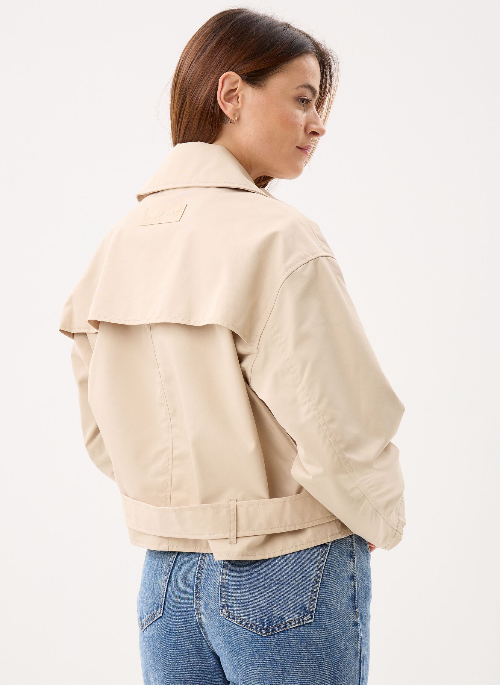Trenchcoats Tjw Short Trench Coat dames beige Tommy Jeans Trenchcoats Tjw Short Trench Coat dames beige WHITE CLAY