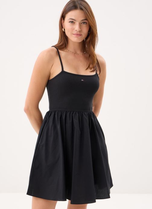 Tommy Jeans Robes Tjw Rib Poplin Mix S femme noir