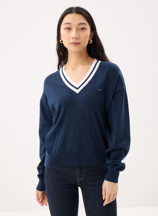 Tommy Jeans Pulls Tjw Rlx V-Neck Tippi DW0DW22778 femme bleu
