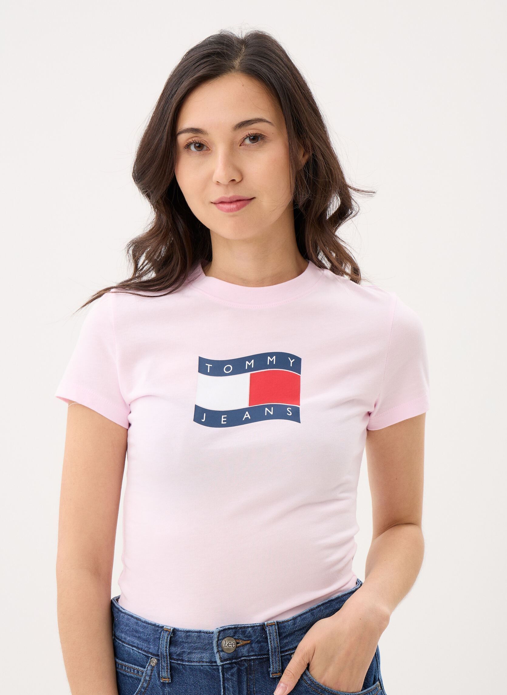 Vêtements Tommy Jeans Tjw Slim Wavy Flag T DW0DW22781 pour - vue 1