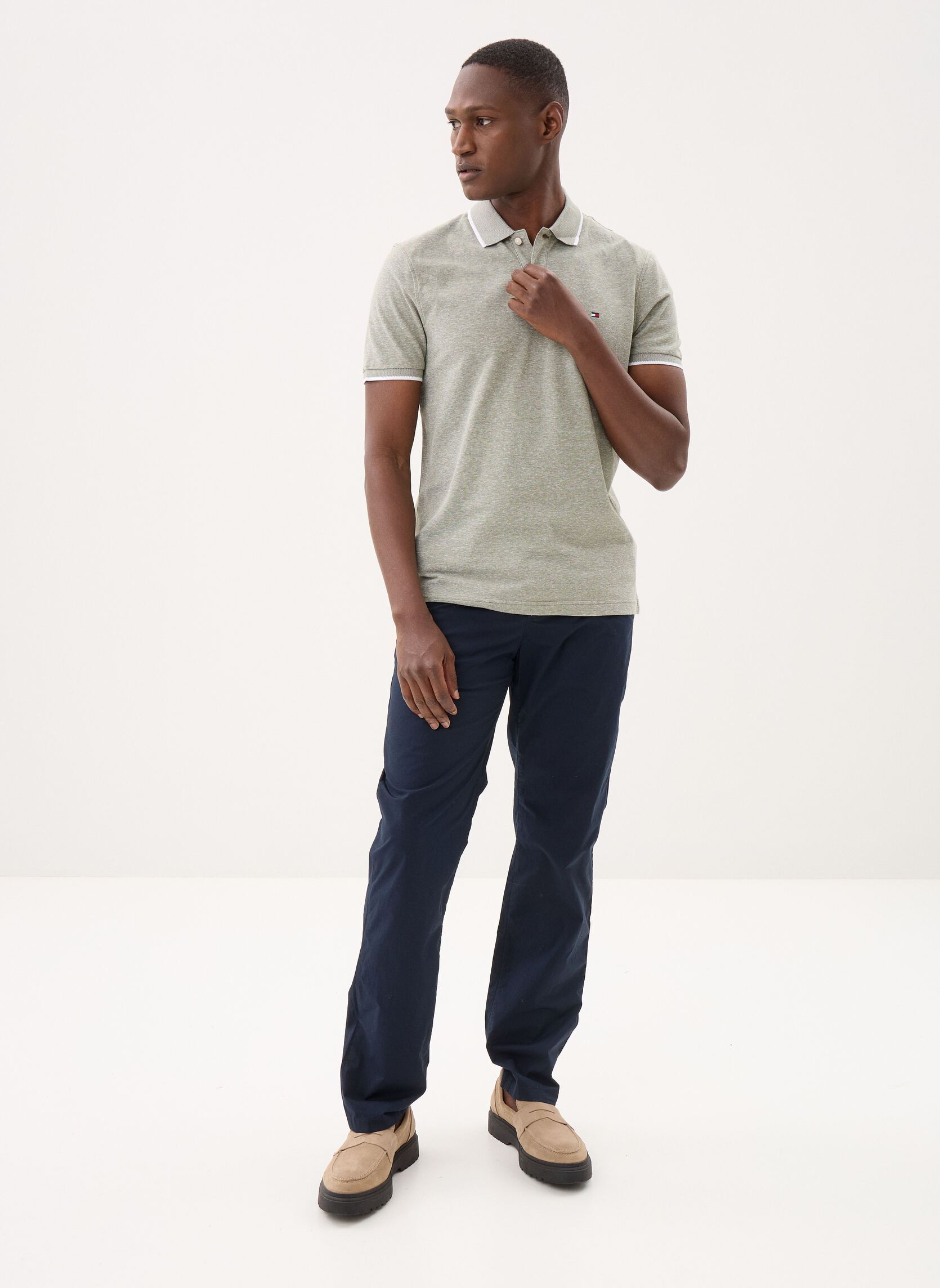 Polos Cotton Linen Pique R homme vert Tommy Hilfiger Polos Cotton Linen Pique R homme vert DARK ARTICHOKE