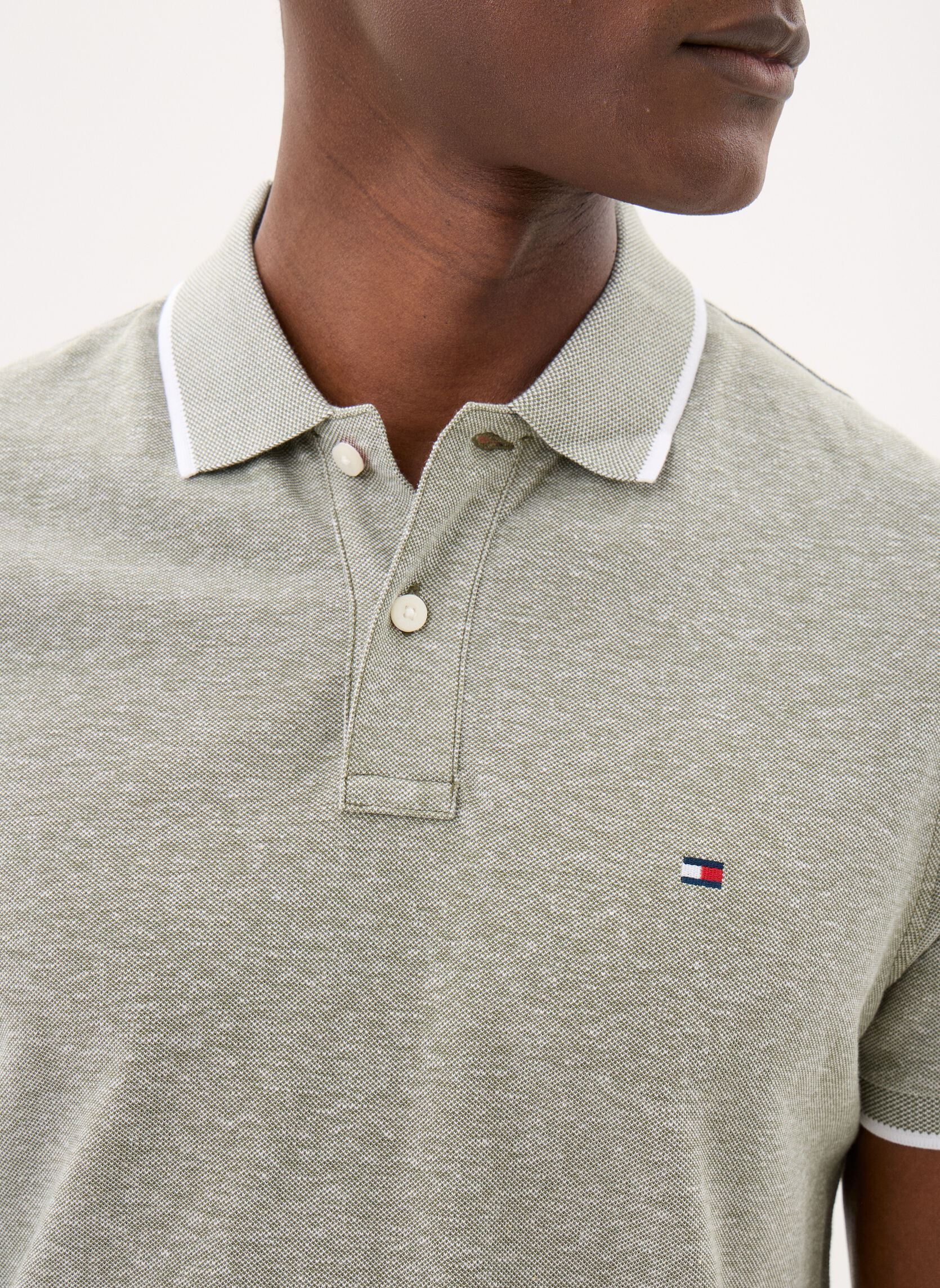 Polos Cotton Linen Pique R homme vert Tommy Hilfiger Polos Cotton Linen Pique R homme vert DARK ARTICHOKE