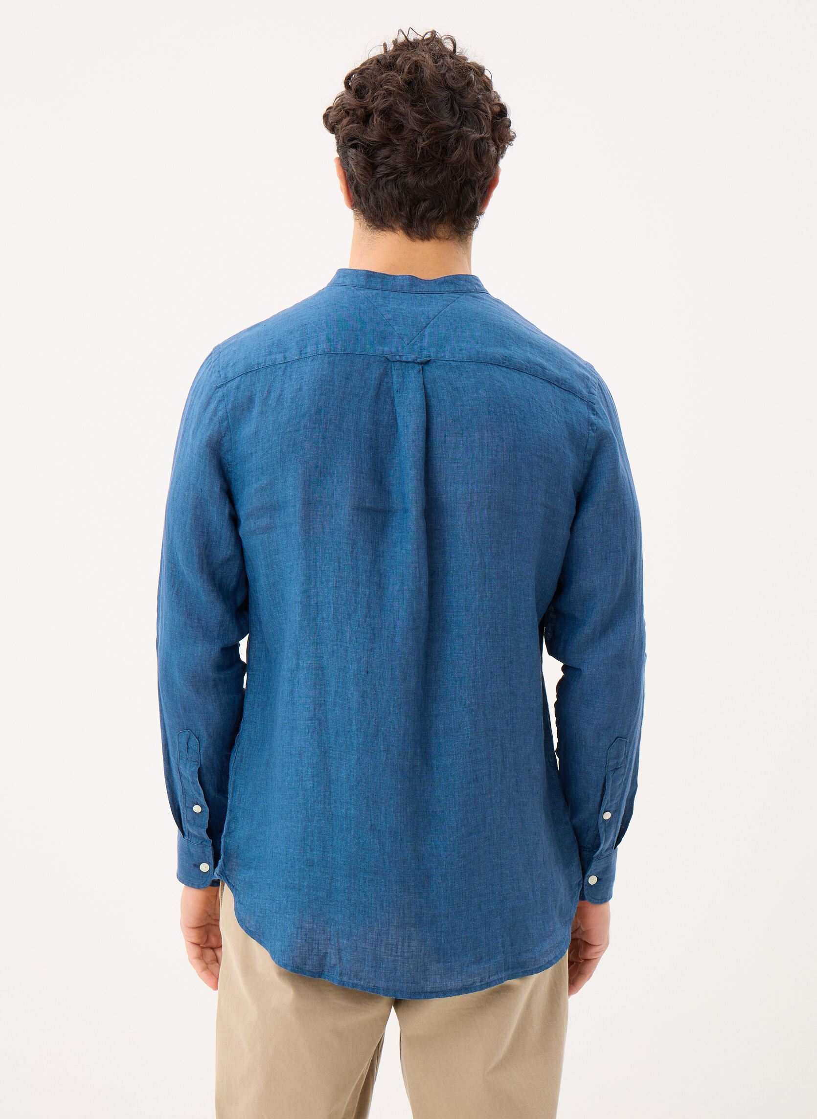 Chemises Pigment Dye Stand Co MW0MW39271 homme bleu Tommy Hilfiger Chemises Pigment Dye Stand Co MW0MW39271 homme bleu BLUE JEAN