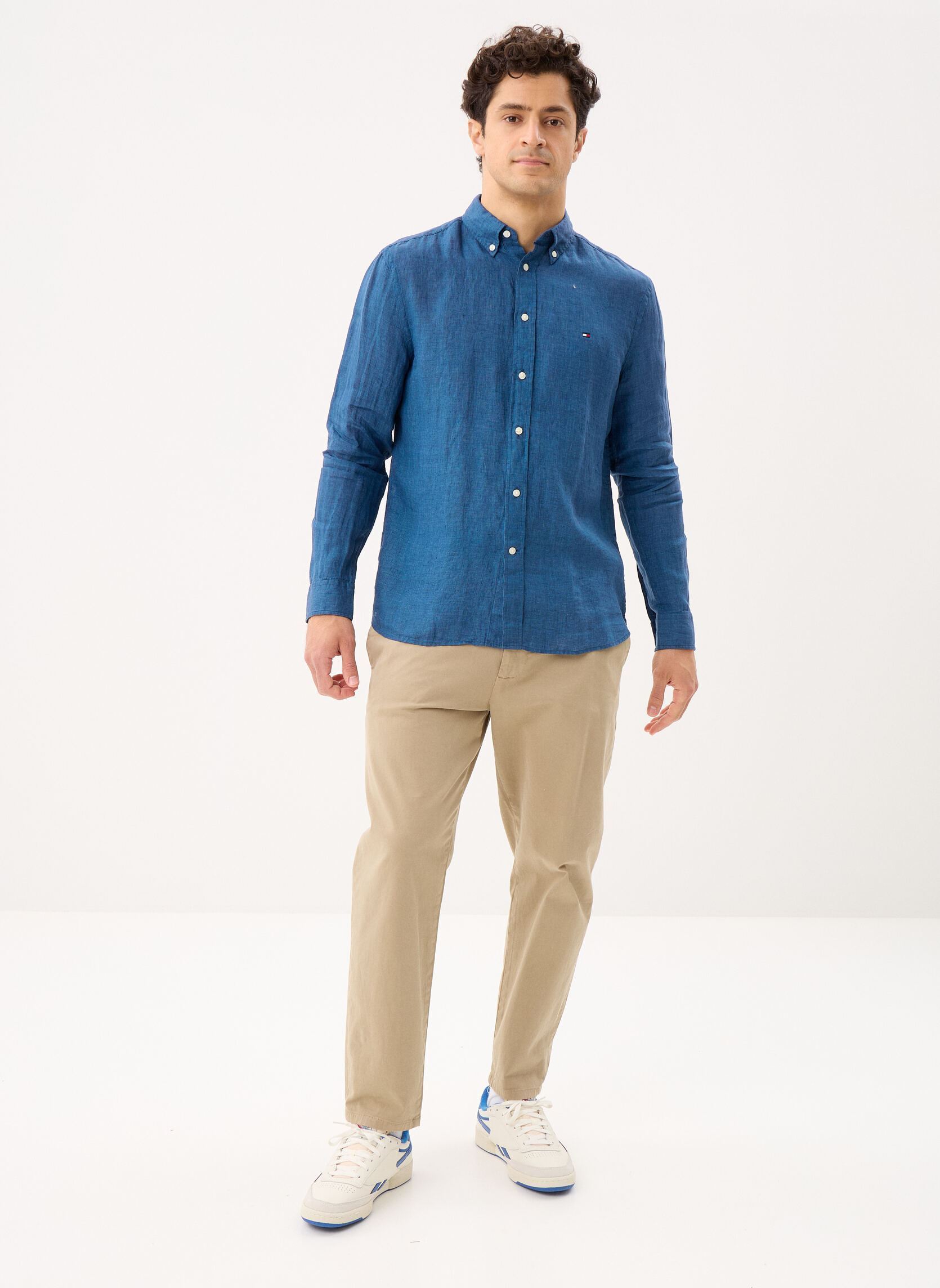 Hemden Pigment Dyed Li Soli MW0MW41530 herren blau Tommy Hilfiger Hemden Pigment Dyed Li Soli MW0MW41530 herren blau BLUE JEAN