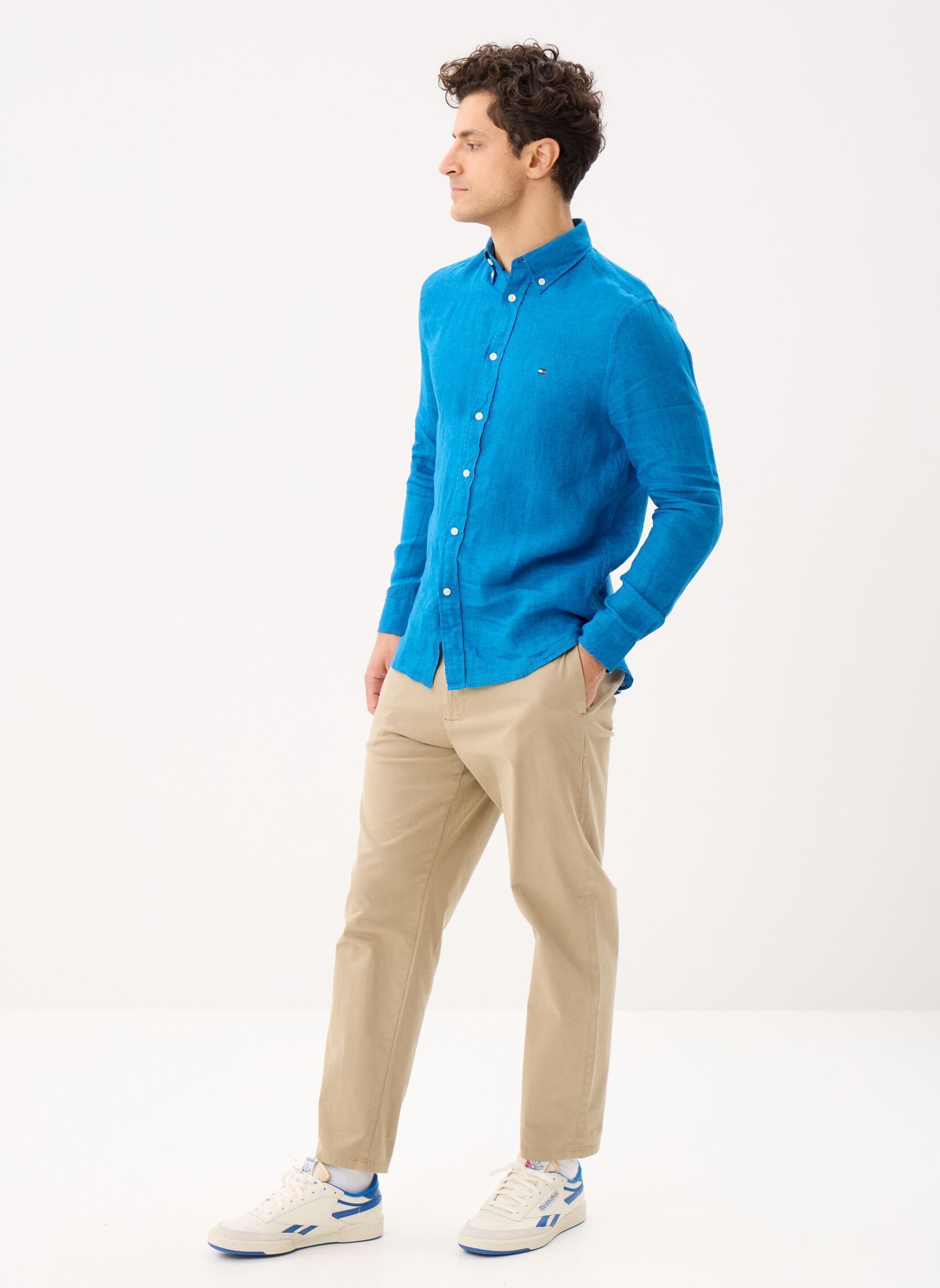 Hemden Pigment Dyed Li Soli MW0MW41530 herren blau Tommy Hilfiger Hemden Pigment Dyed Li Soli MW0MW41530 herren blau BLUE ORBIT