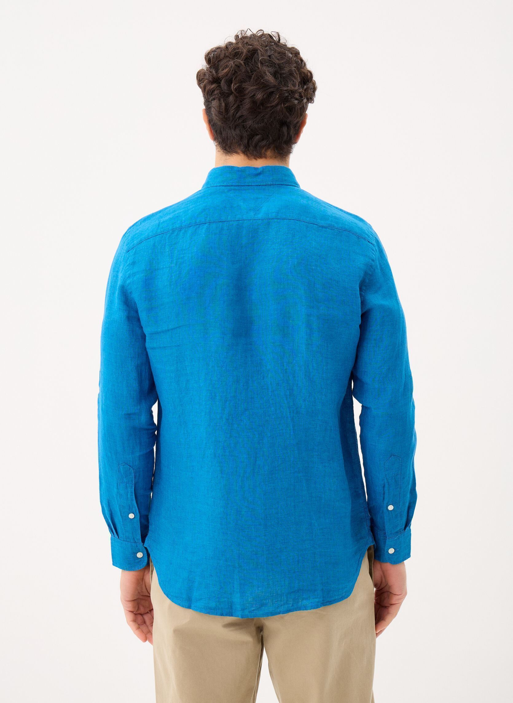 Hemden Pigment Dyed Li Soli MW0MW41530 herren blau Tommy Hilfiger Hemden Pigment Dyed Li Soli MW0MW41530 herren blau BLUE ORBIT