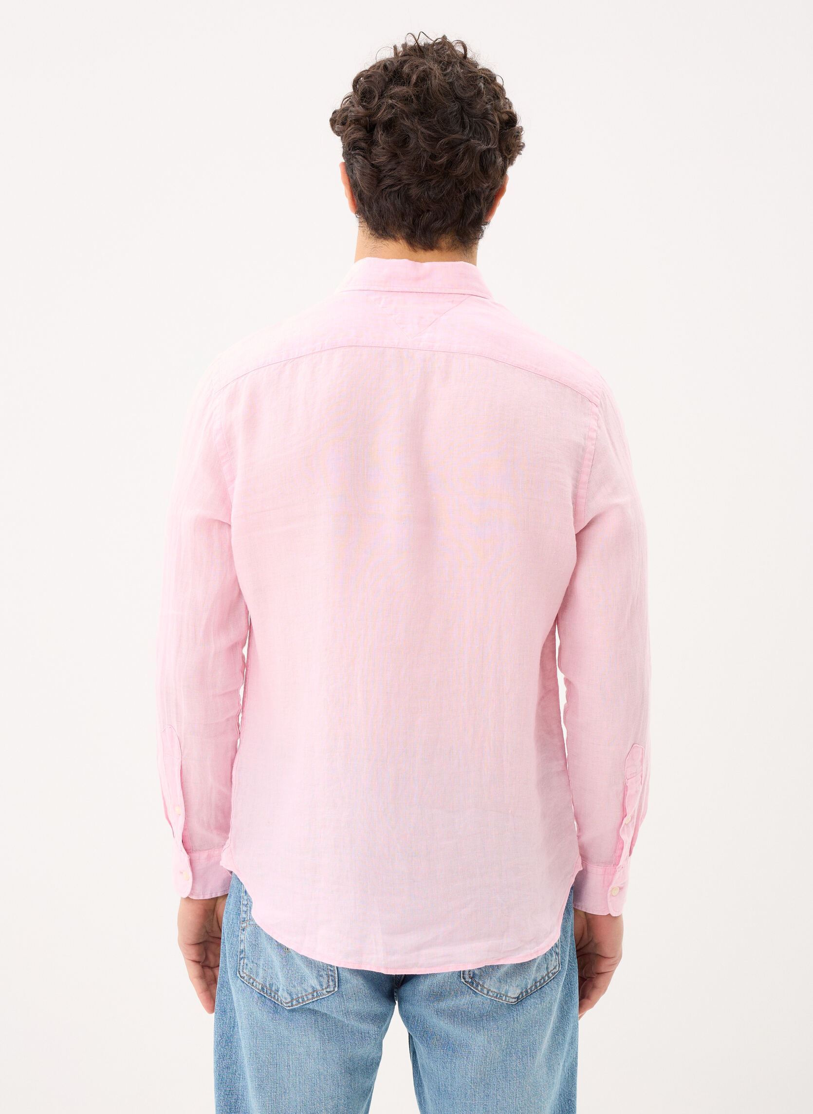 Hemden Pigment Dyed Li Soli MW0MW41530 heren roze Tommy Hilfiger Hemden Pigment Dyed Li Soli MW0MW41530 heren roze CLASSIC PINK