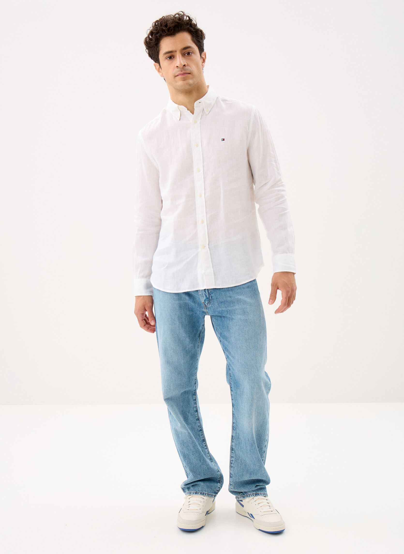 Hemden Pigment Dyed Li Soli MW0MW41530 herren weiß Tommy Hilfiger Hemden Pigment Dyed Li Soli MW0MW41530 herren weiß WHITE