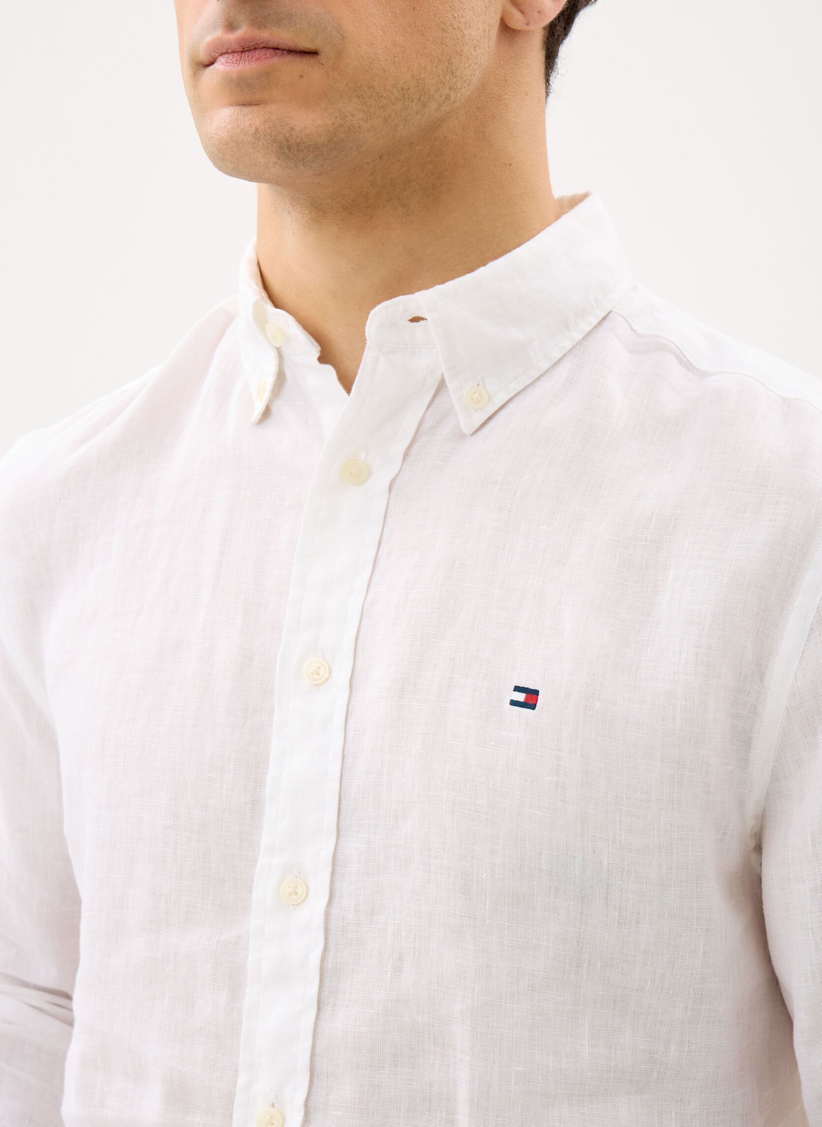 Hemden Pigment Dyed Li Soli MW0MW41530 herren weiß Tommy Hilfiger Hemden Pigment Dyed Li Soli MW0MW41530 herren weiß WHITE