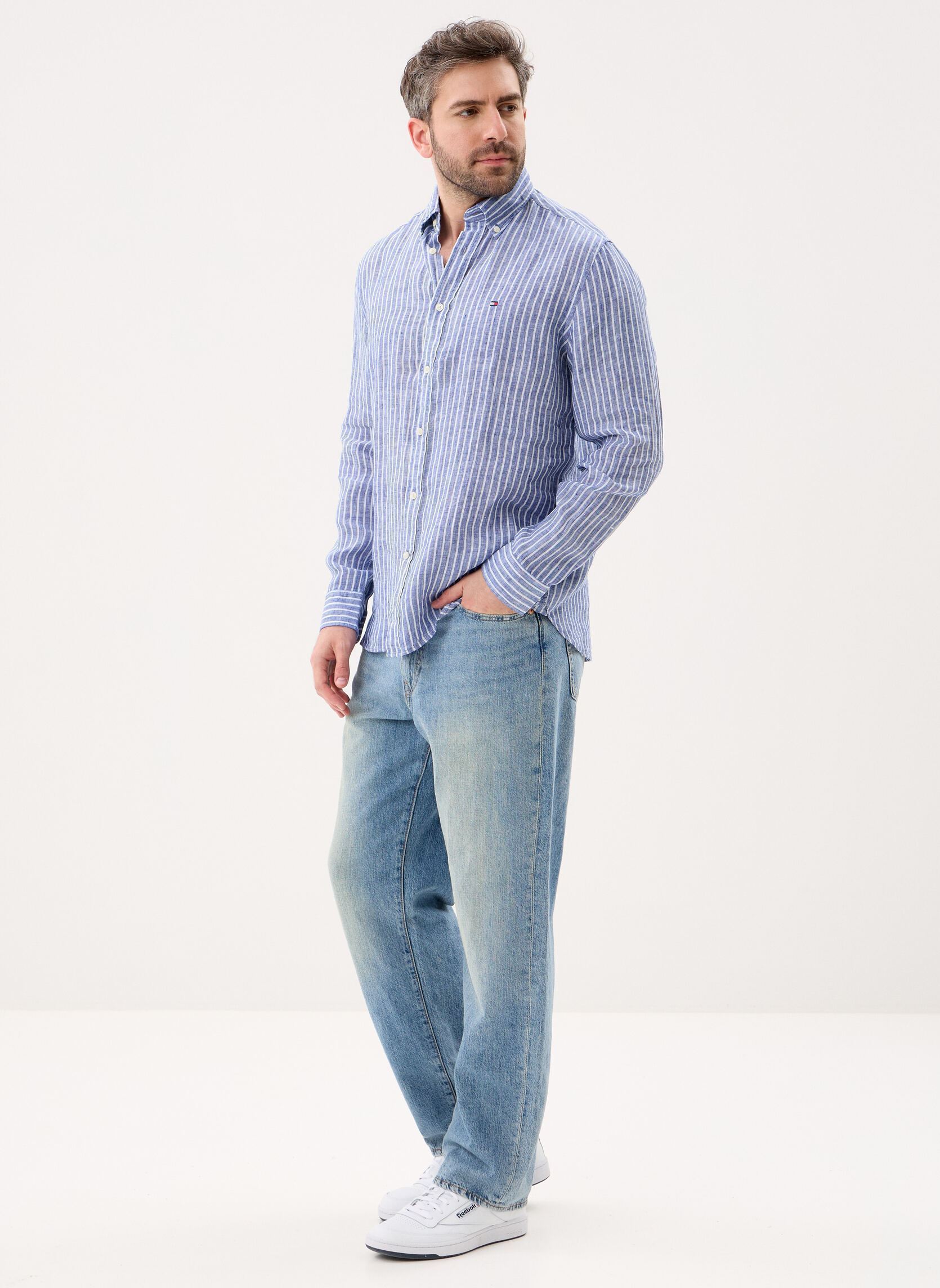 Hemden Linen Bengal Stripe herren blau Tommy Hilfiger Hemden Linen Bengal Stripe herren blau WEDGE BLUE / STRIPE