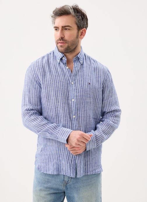 Tommy Hilfiger Hemden Linen Bengal Stripe heren blauw