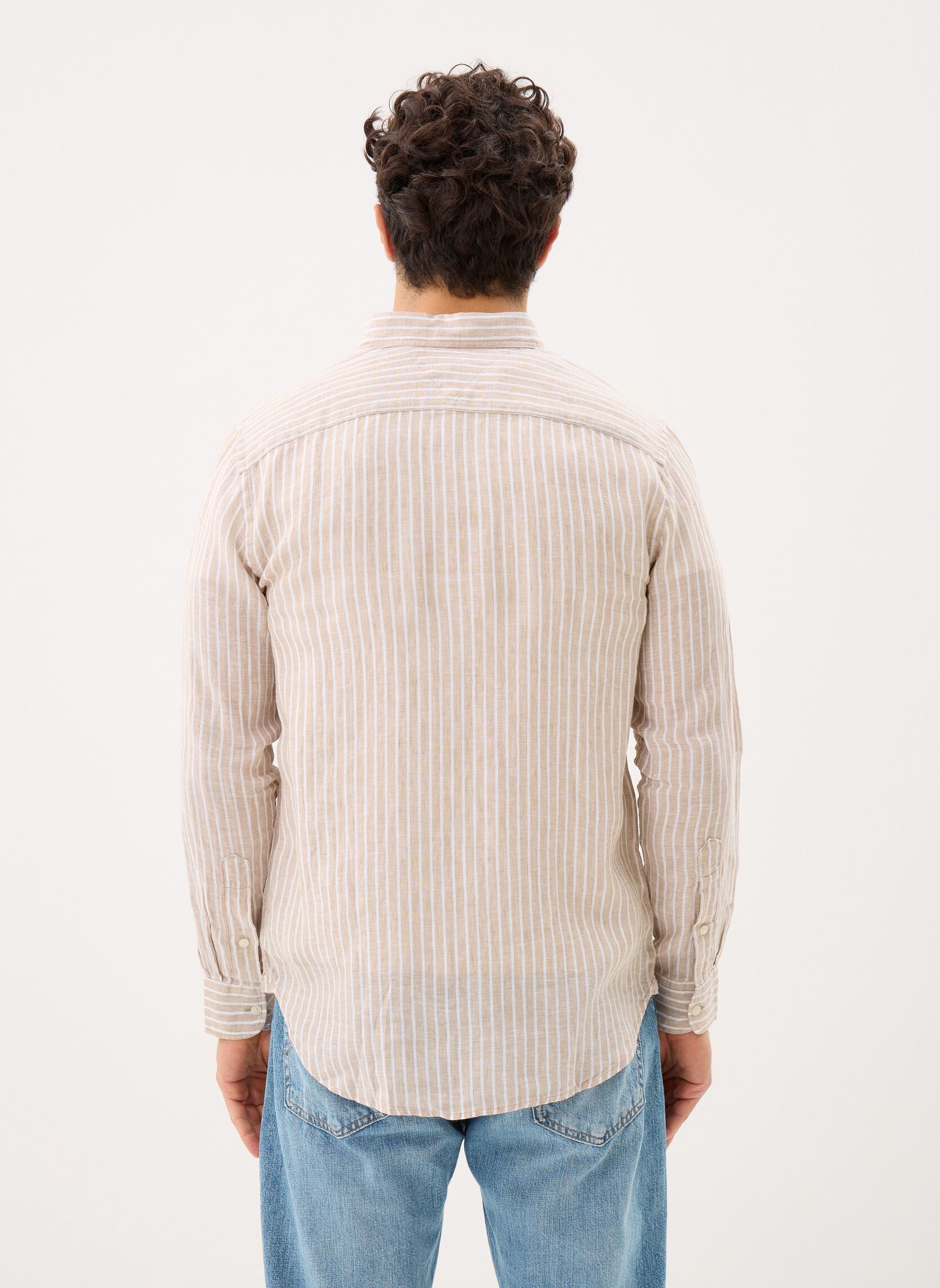 Hemden Linen Bengal Stripe herren beige Tommy Hilfiger Hemden Linen Bengal Stripe herren beige SANDALWOOD / STRIPE